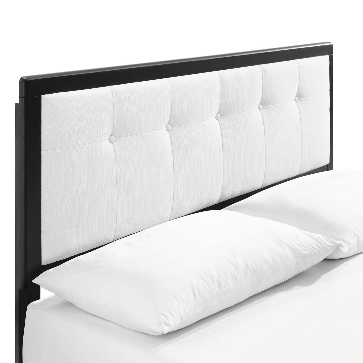 Willow Queen Wood Platform Bed With Angular Frame Black White MOD-6384-BLK-WHI