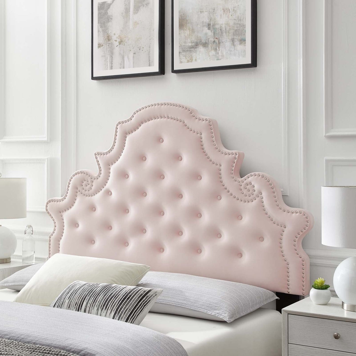 Diana Tufted Performance Velvet Full/Queen Headboard Pink MOD-6417-PNK