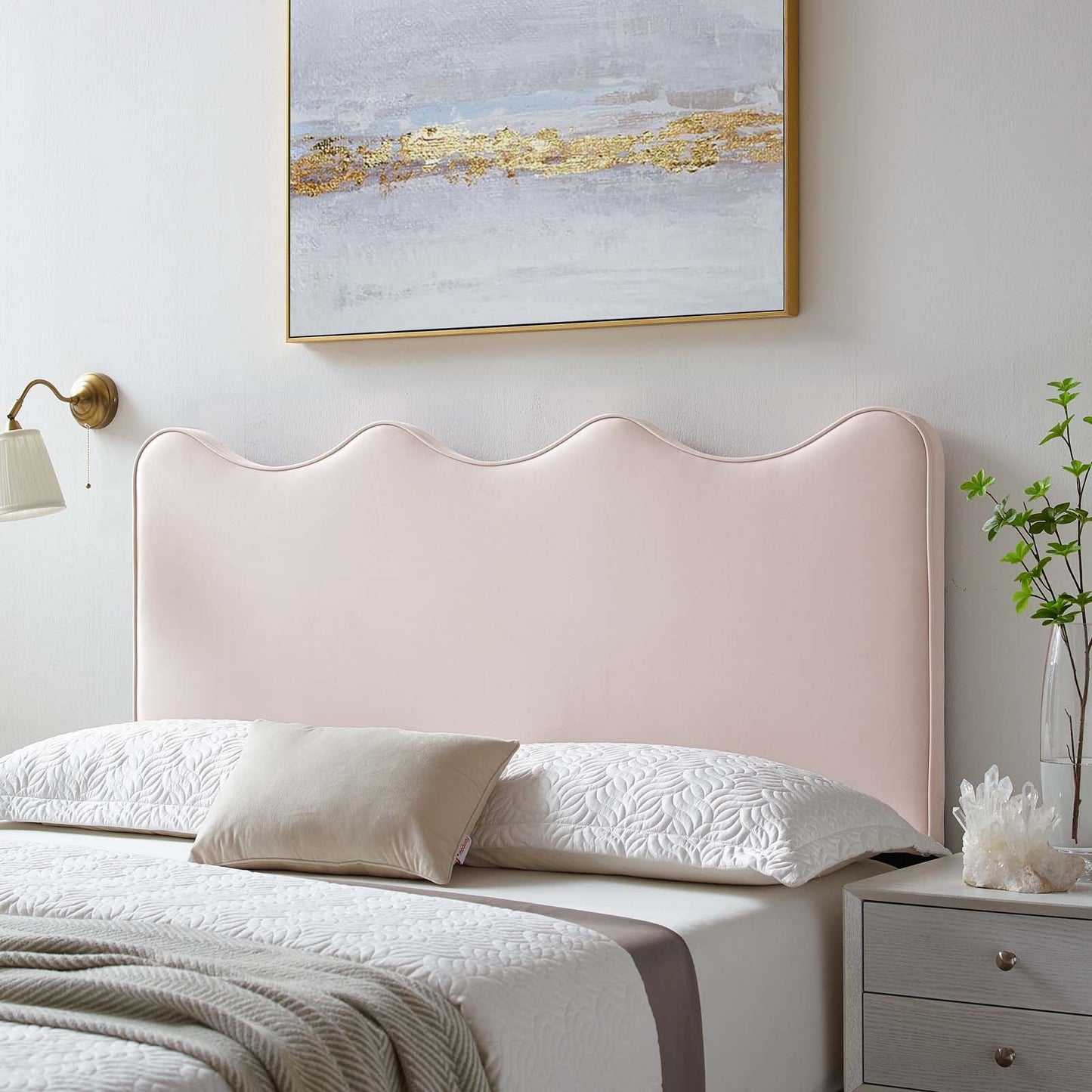 Athena Performance Velvet Twin Headboard Pink MOD-6519-PNK