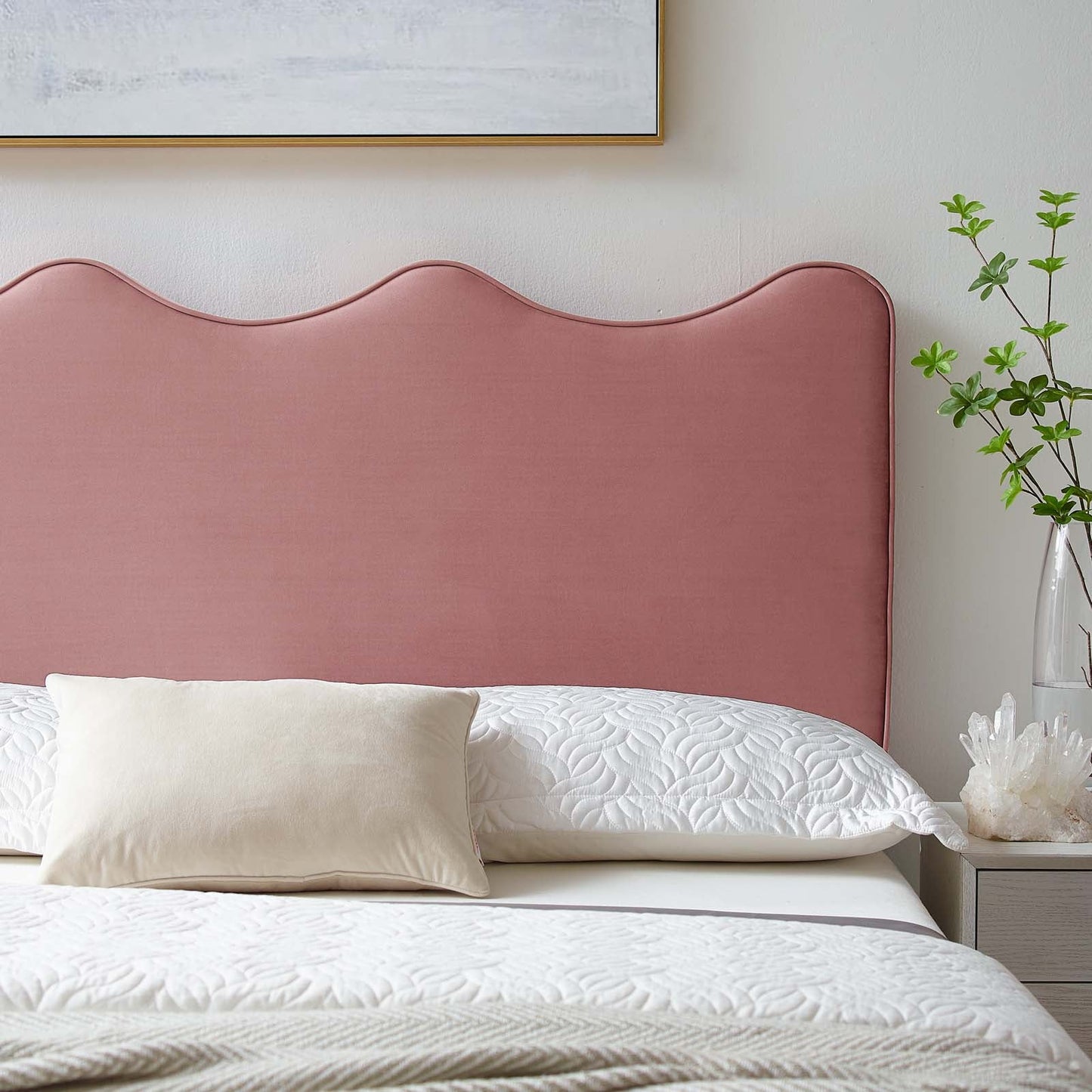 Athena Performance Velvet Full/Queen Headboard Dusty Rose MOD-6520-DUS