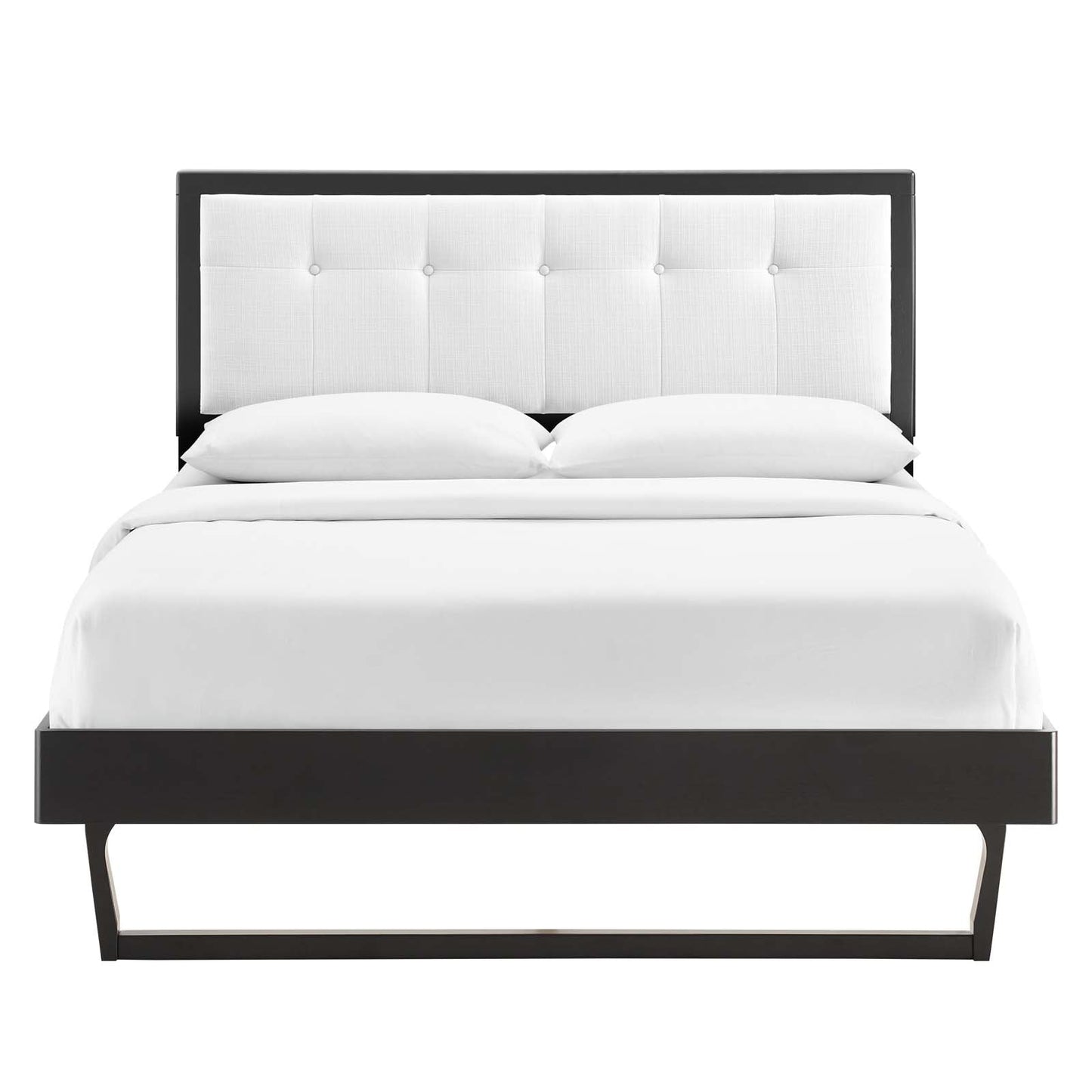 Willow Twin Wood Platform Bed With Angular Frame Black White MOD-6636-BLK-WHI