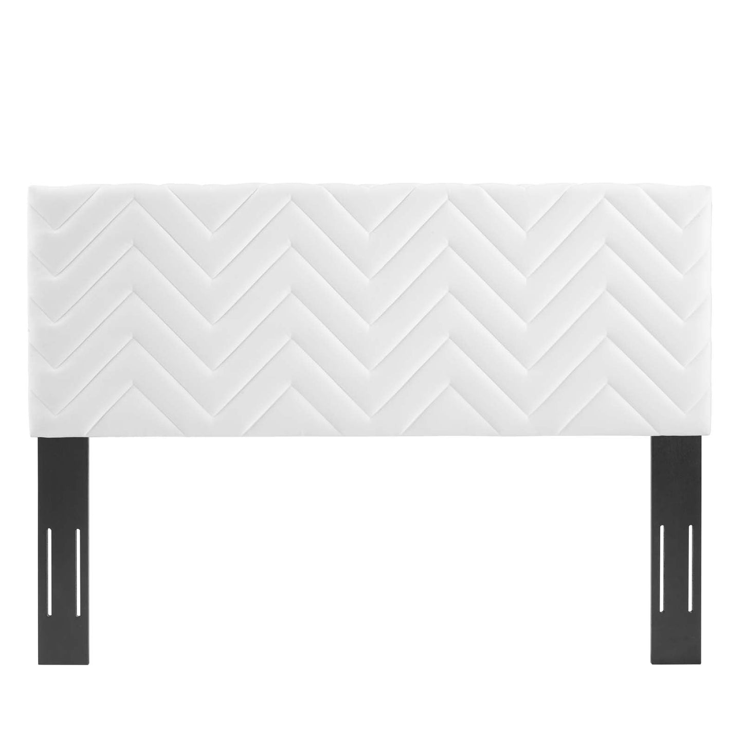 Mercy Chevron Tufted Performance Velvet Full/Queen Headboard White MOD-6659-WHI