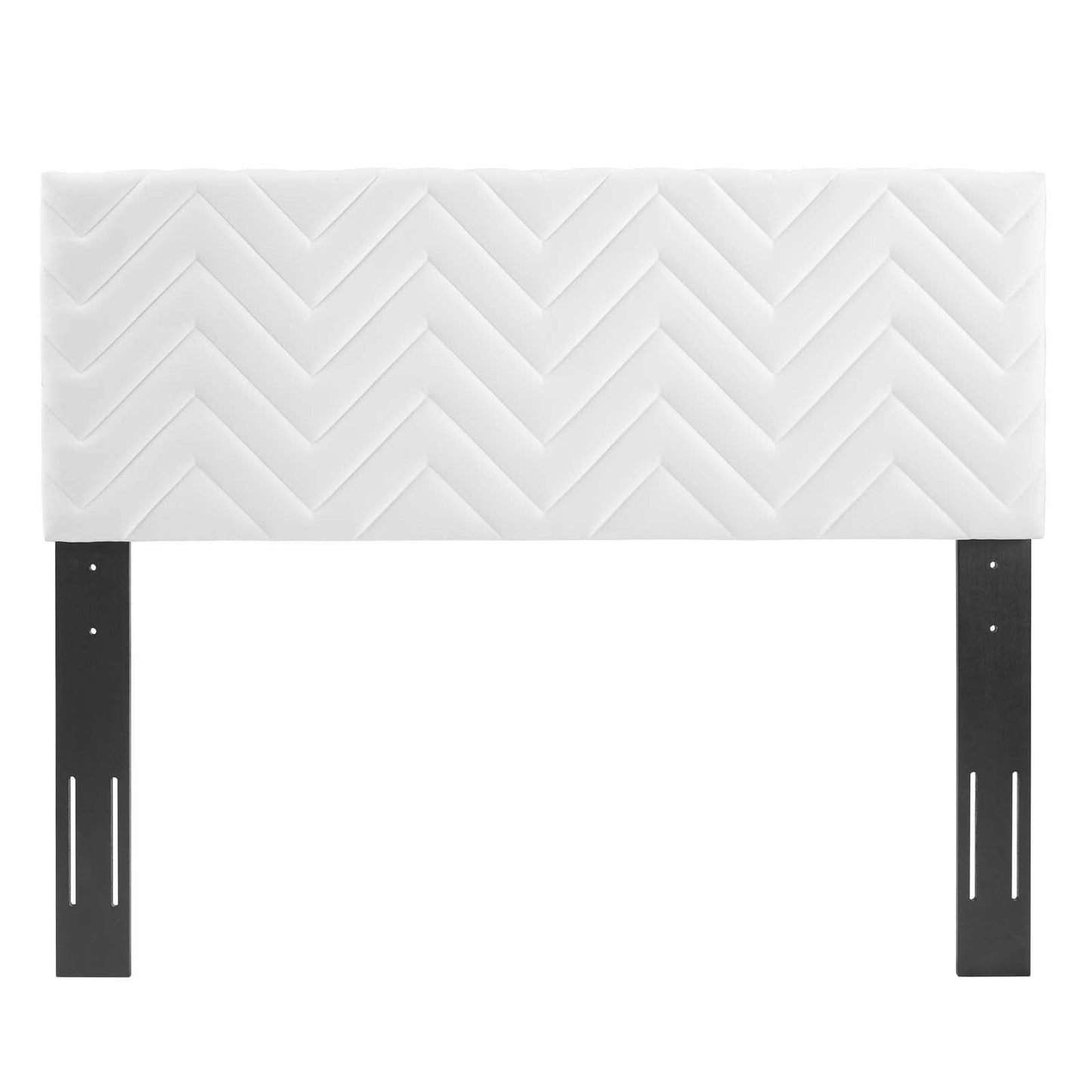 Mercy Chevron Tufted Performance Velvet Full/Queen Headboard White MOD-6659-WHI