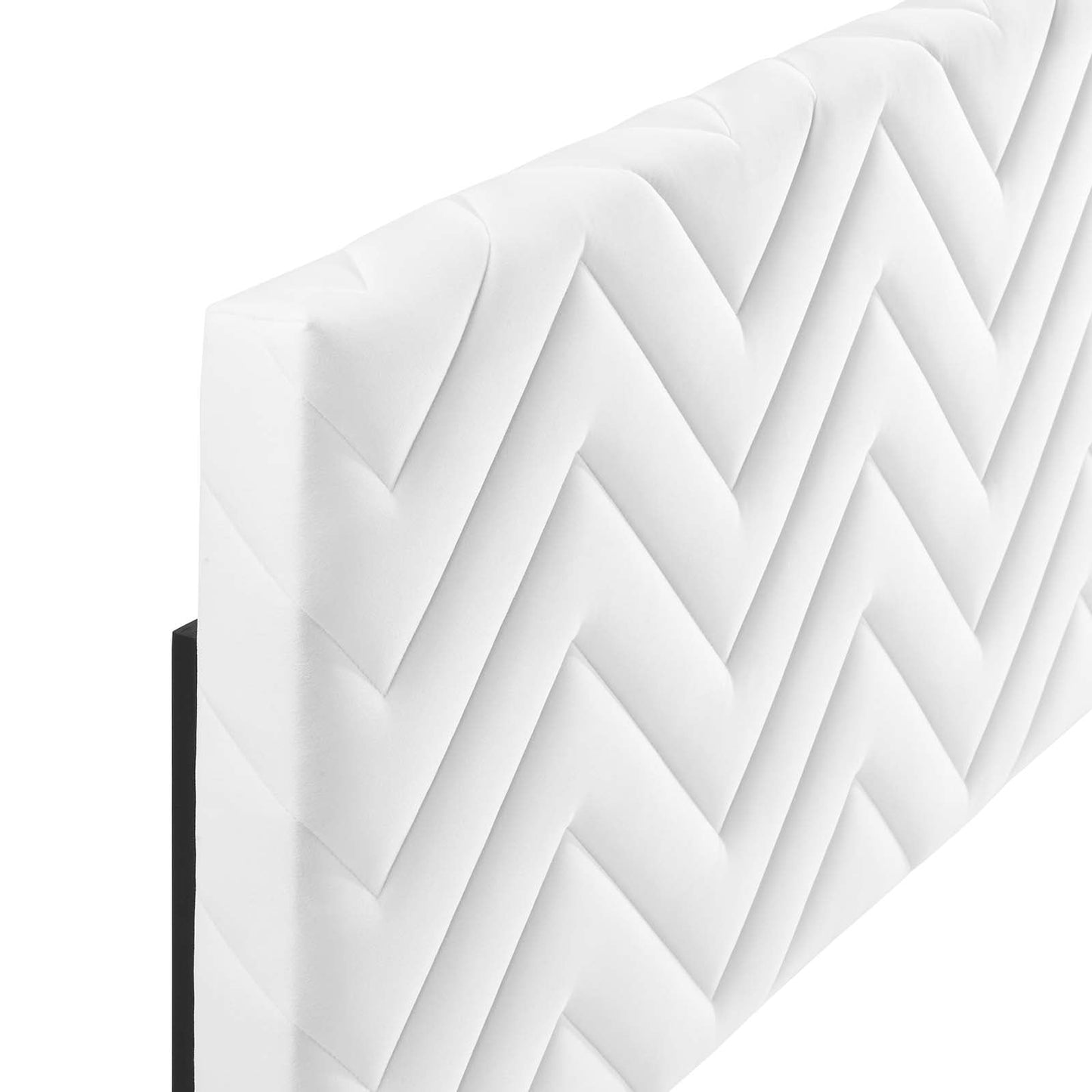 Mercy Chevron Tufted Performance Velvet Full/Queen Headboard White MOD-6659-WHI