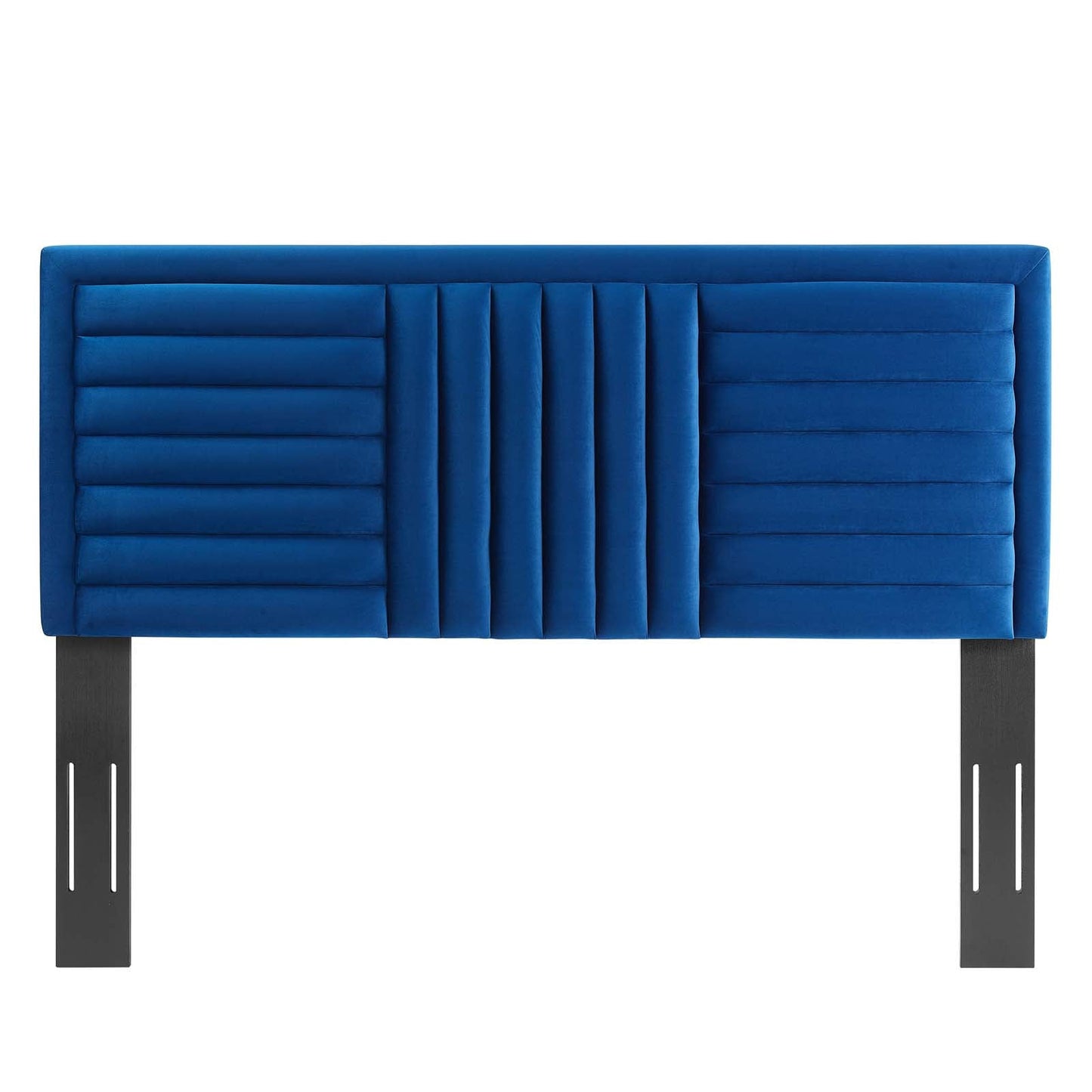 Believe Channel Tufted Performance Velvet Twin Headboard Navy MOD-6664-NAV