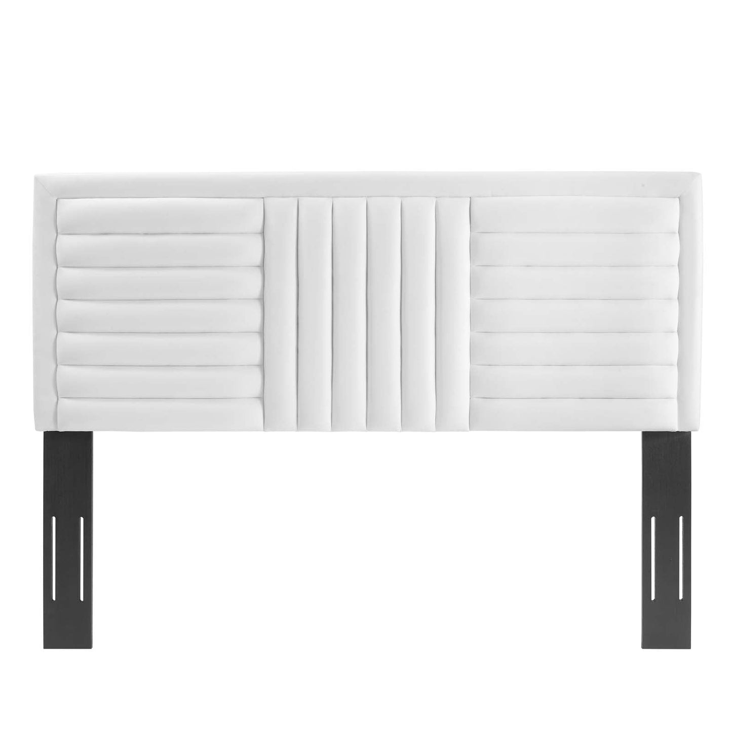 Believe Channel Tufted Performance Velvet Full/Queen Headboard White MOD-6665-WHI