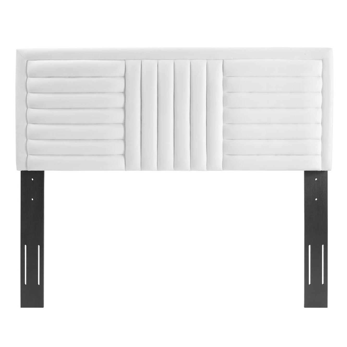 Believe Channel Tufted Performance Velvet King/California King Headboard White MOD-6666-WHI