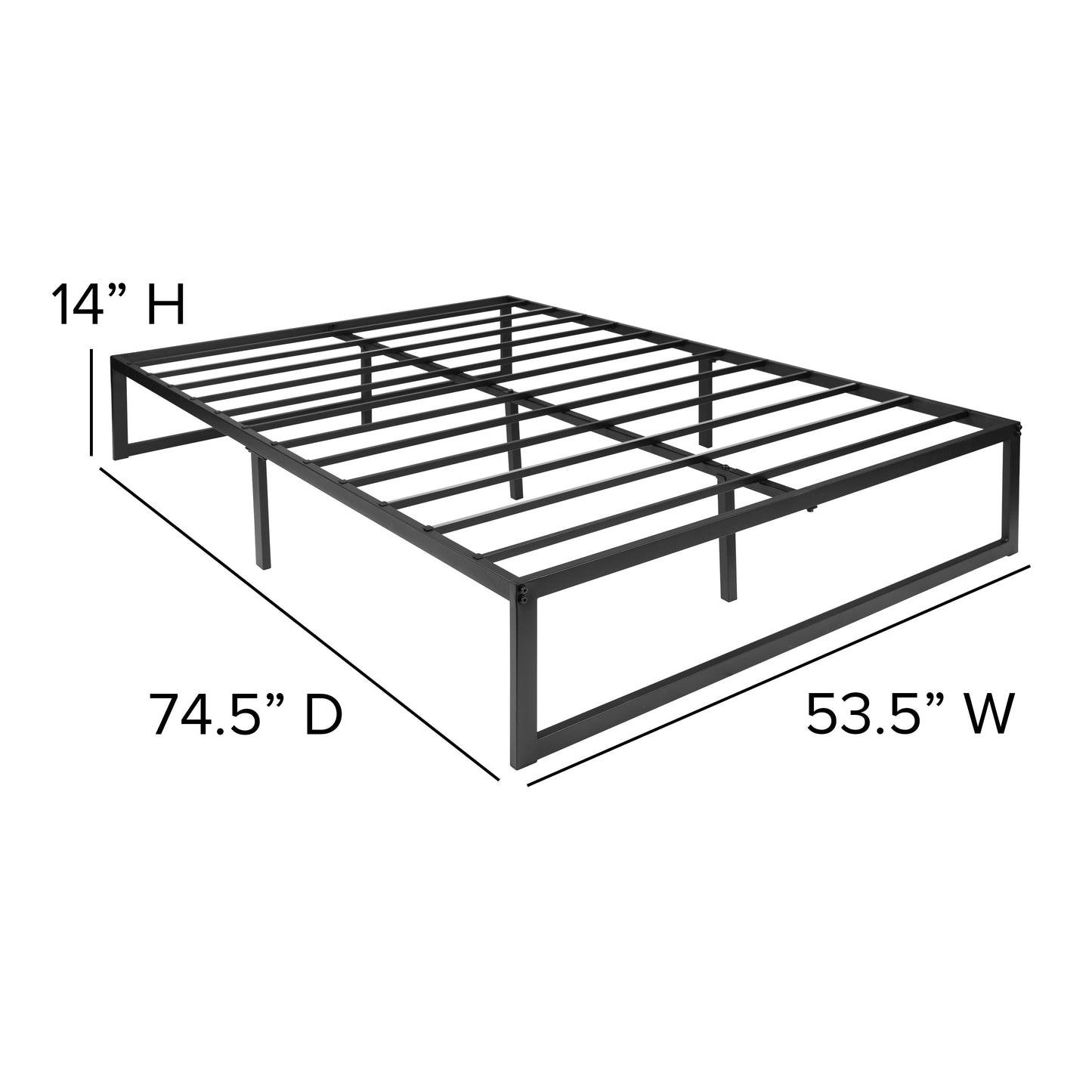 14 Inch Full Metal Bed Frame MP-XU-BD10001-F-BK-GG