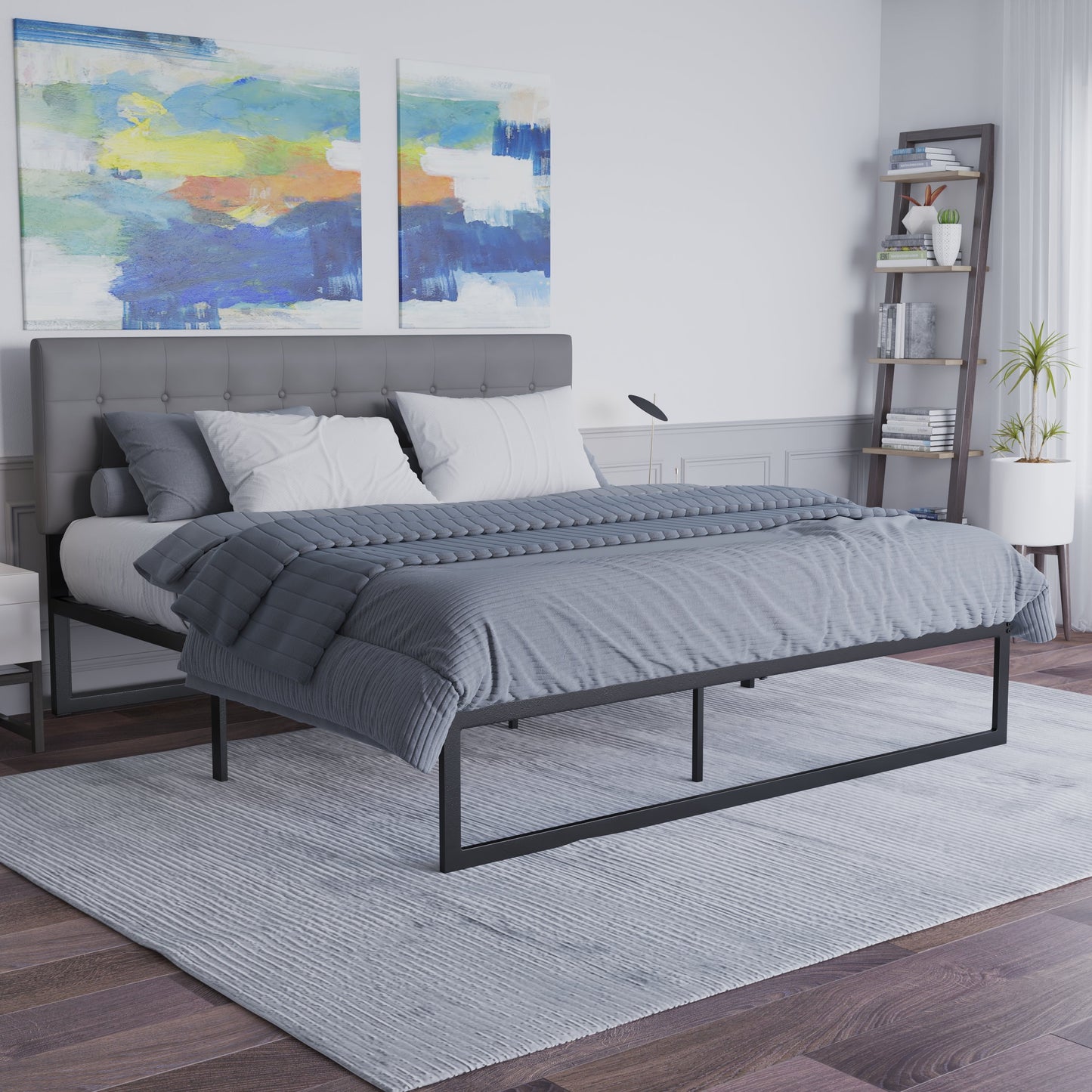 14 Inch King Metal Bed Frame MP-XU-BD10001-K-BK-GG