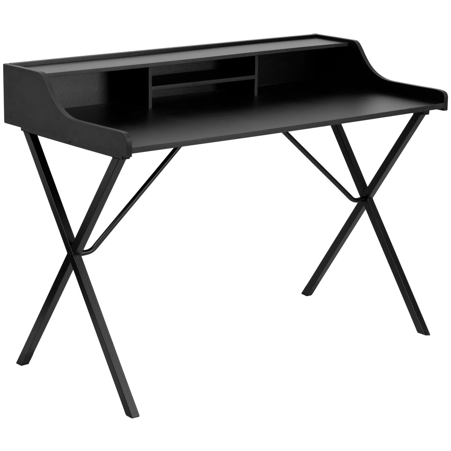 Black Top Shelf Computer Desk NAN-2124-GG