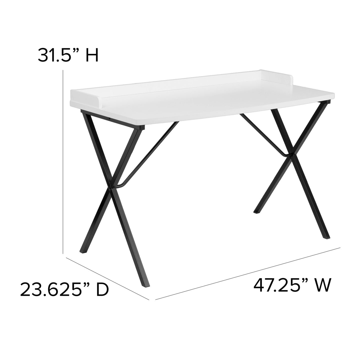 White Computer Desk NAN-2140-WH-GG