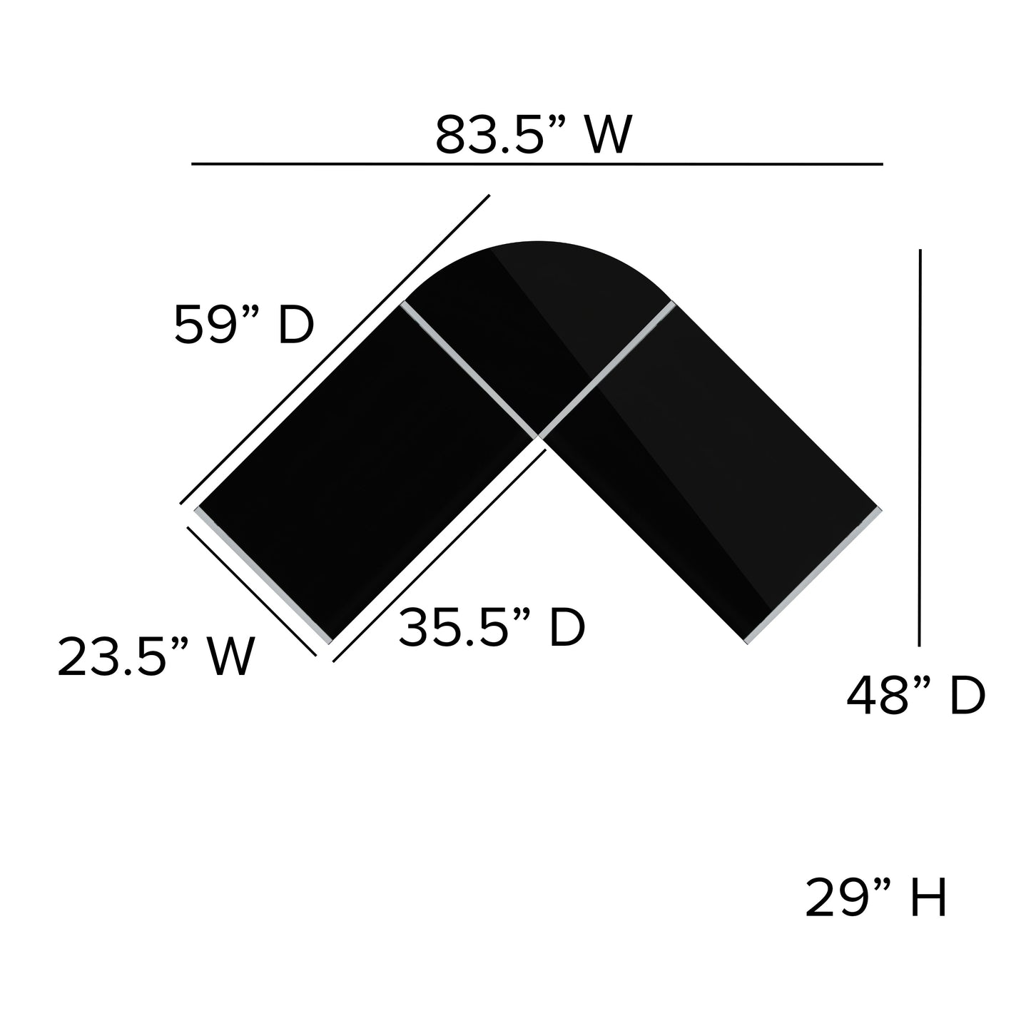 L-Shaped Computer Gaming Desk NAN-CD-22181-BK-GG