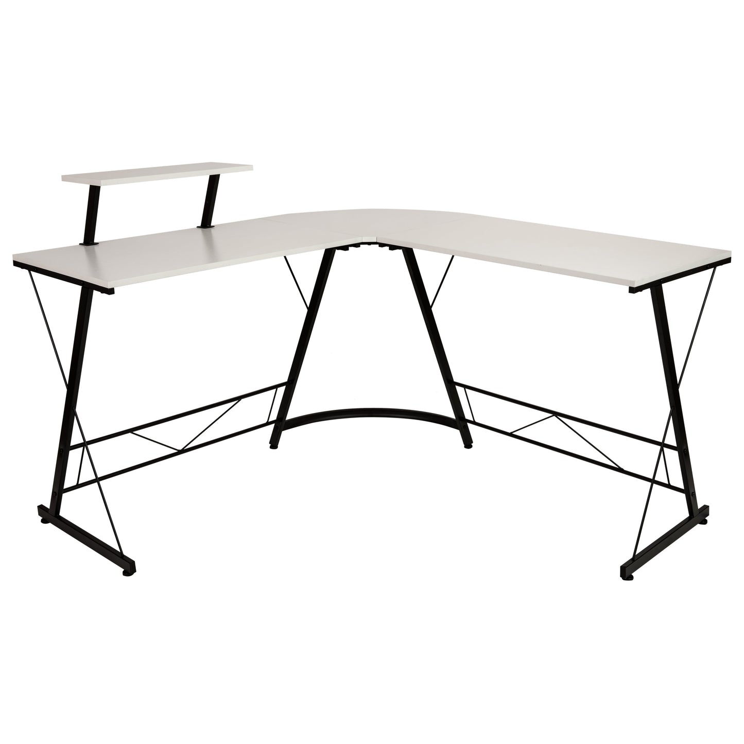 L-Shaped Computer Gaming Desk NAN-CD-22181-WH-BK-GG