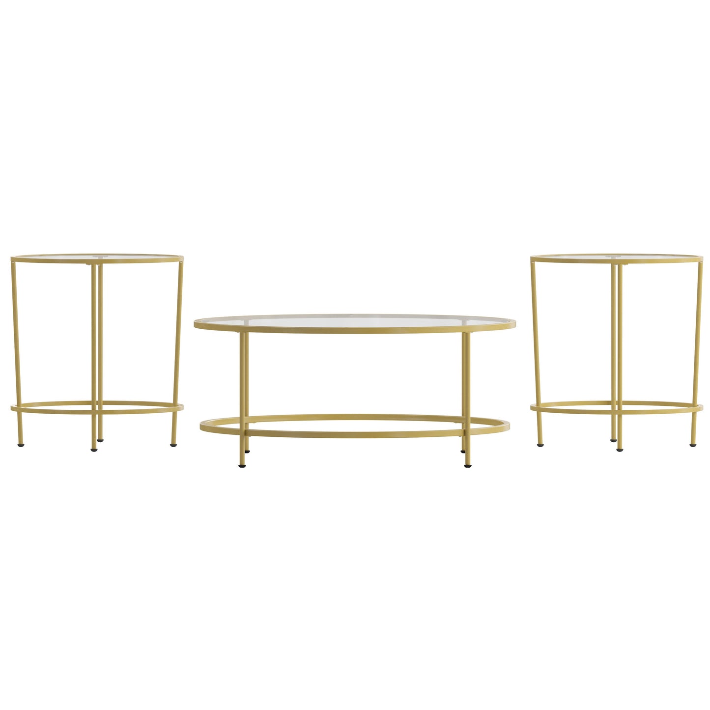 3 Piece Glass Coffee Table Set NAN-CEK-1-GG