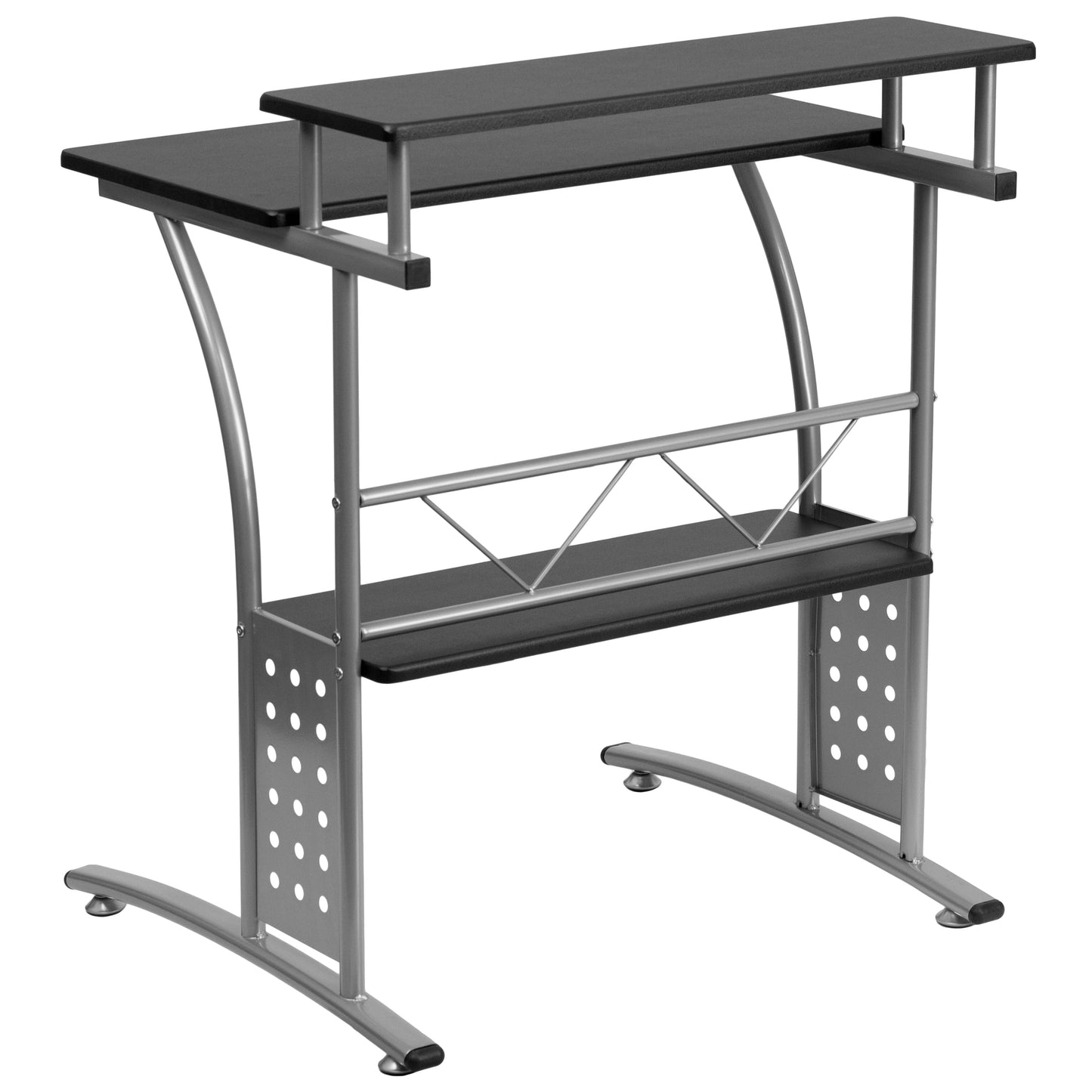 Black Perforated Panel Desk NAN-CLIFTON-BK-GG