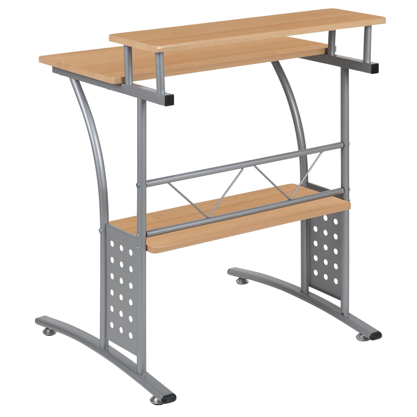 Maple 2 Shelf Computer Desk NAN-CLIFTON-MP-GG