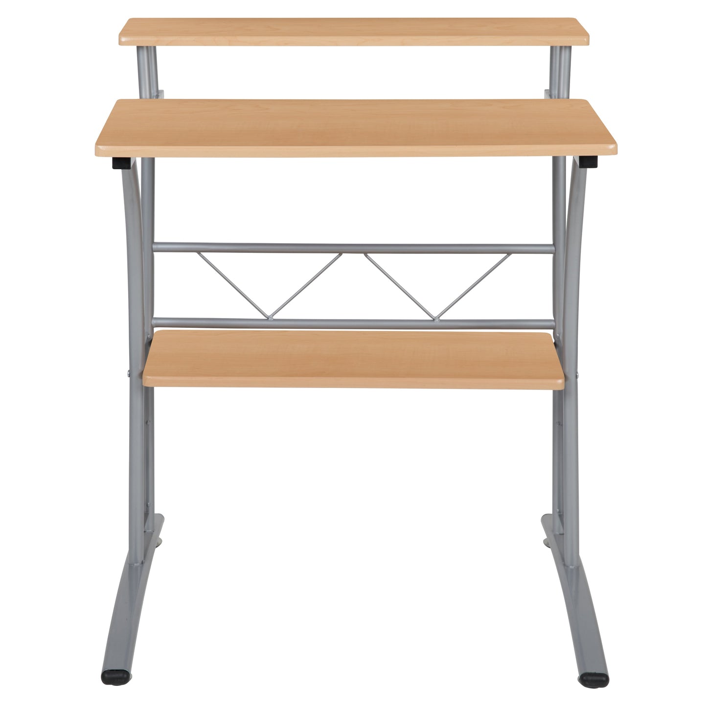 Maple 2 Shelf Computer Desk NAN-CLIFTON-MP-GG