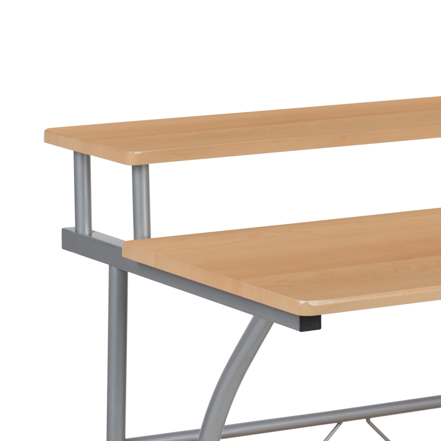 Maple 2 Shelf Computer Desk NAN-CLIFTON-MP-GG