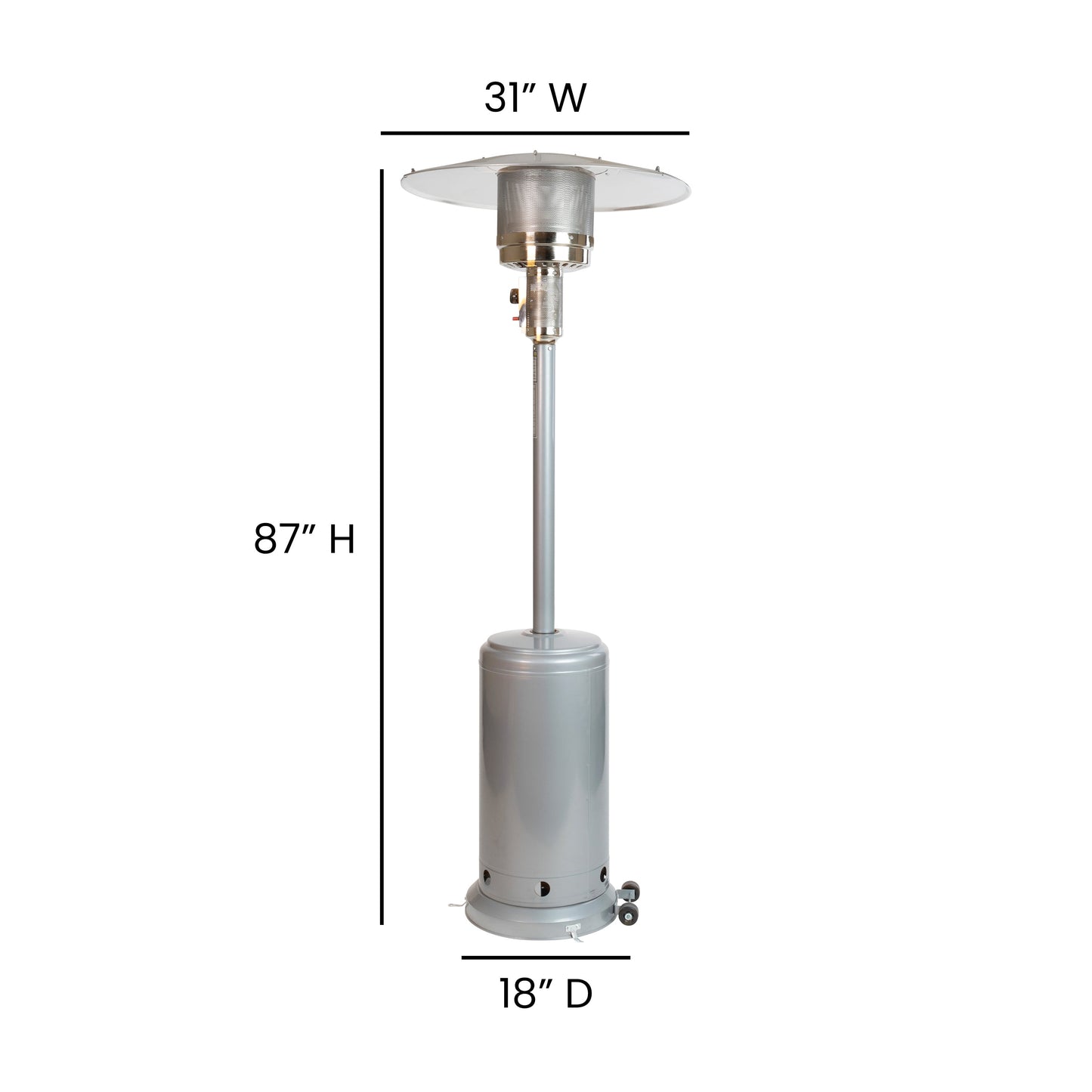 Silver Outdoor Patio Heater NAN-HSS-AGH-SL-GG