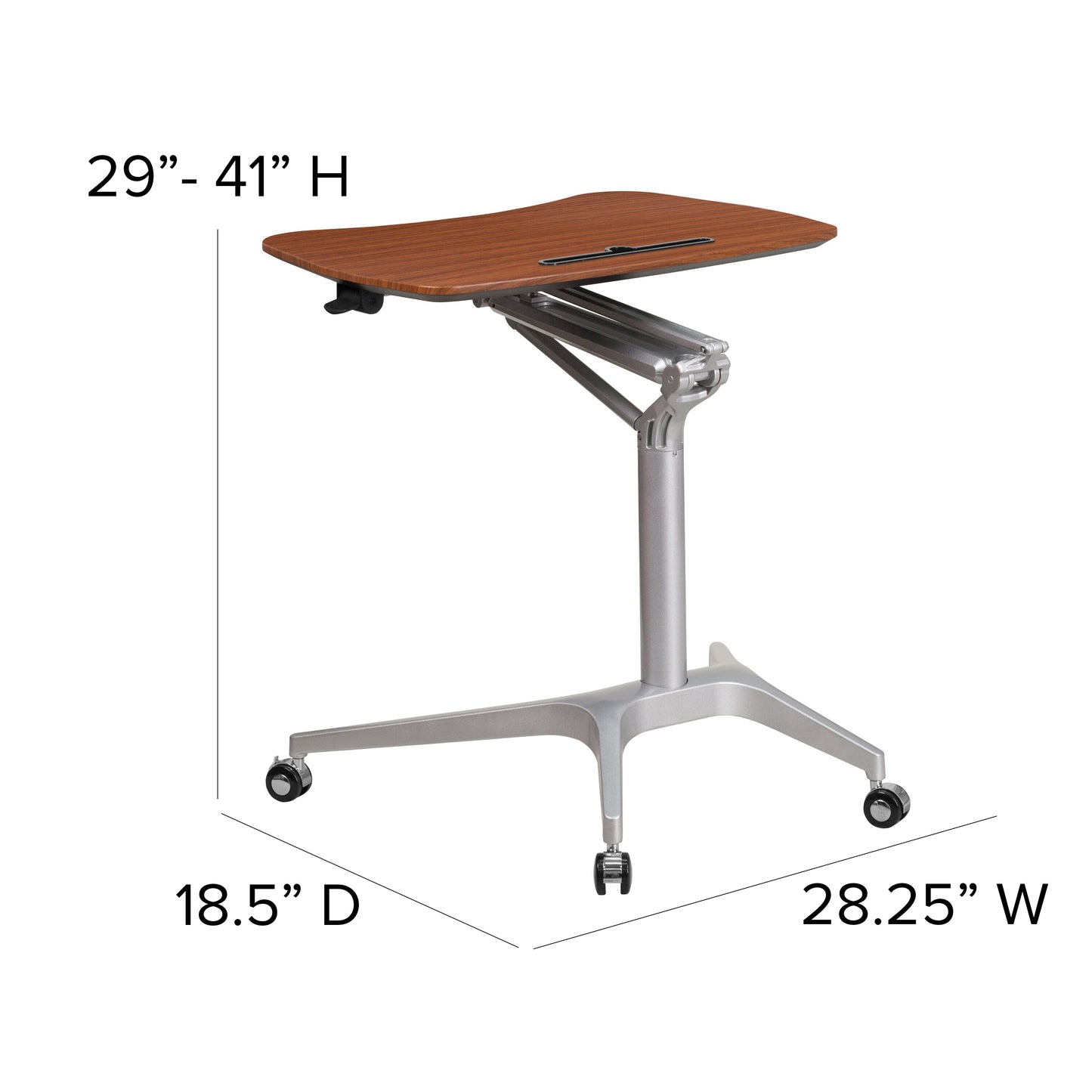 Mobile Sit-Stand Mahogany Desk NAN-IP-10-GG