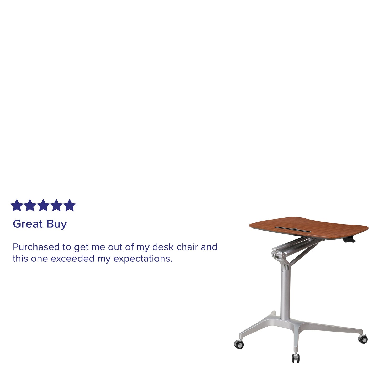 Mobile Sit-Stand Mahogany Desk NAN-IP-10-GG