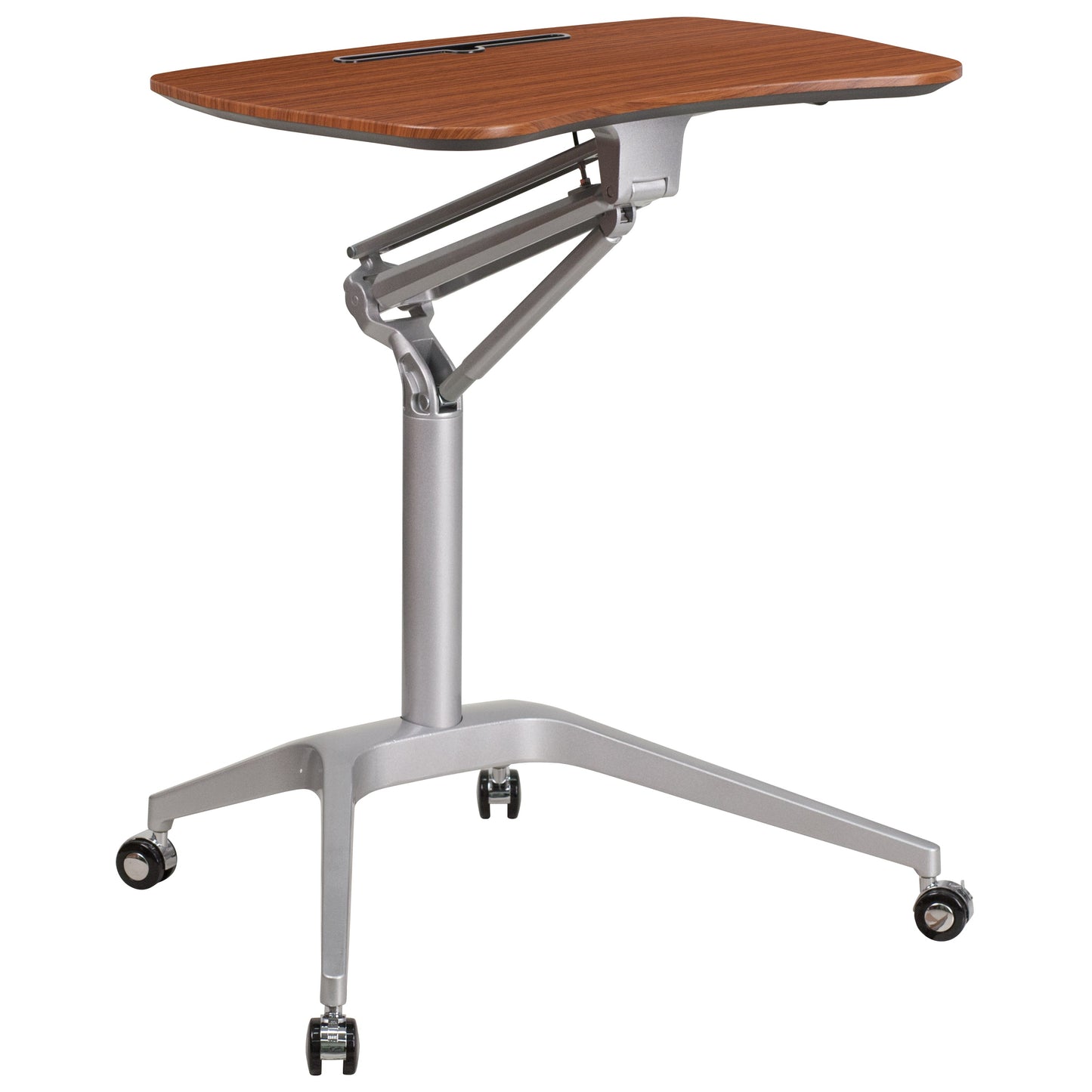 Mobile Sit-Stand Mahogany Desk NAN-IP-10-GG