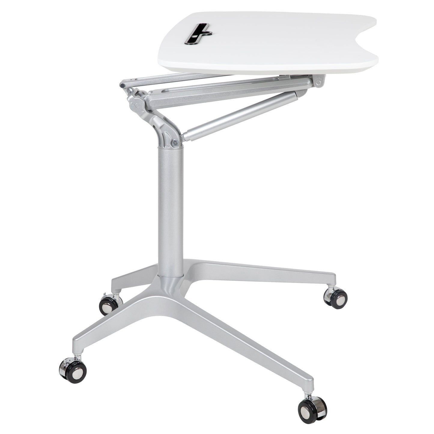 White Mobile Sit to Stand Desk NAN-IP-10-WH-GG