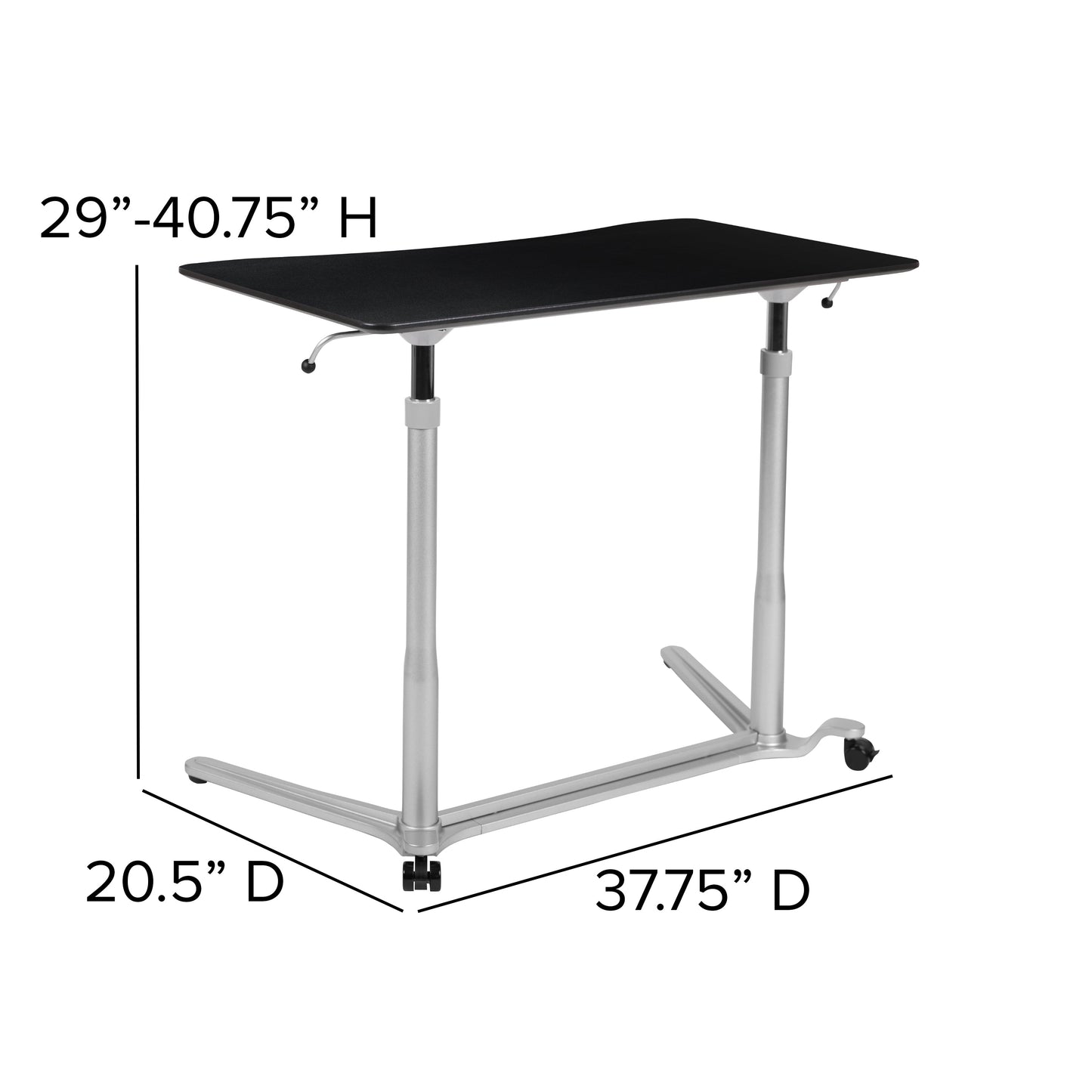 Black Sit-Stand Computer Desk NAN-IP-6-1-BK-GG