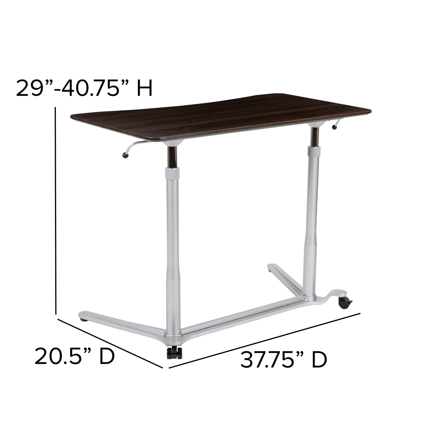 Wood Grain Sit to Stand Desk NAN-IP-6-1-DKW-GG