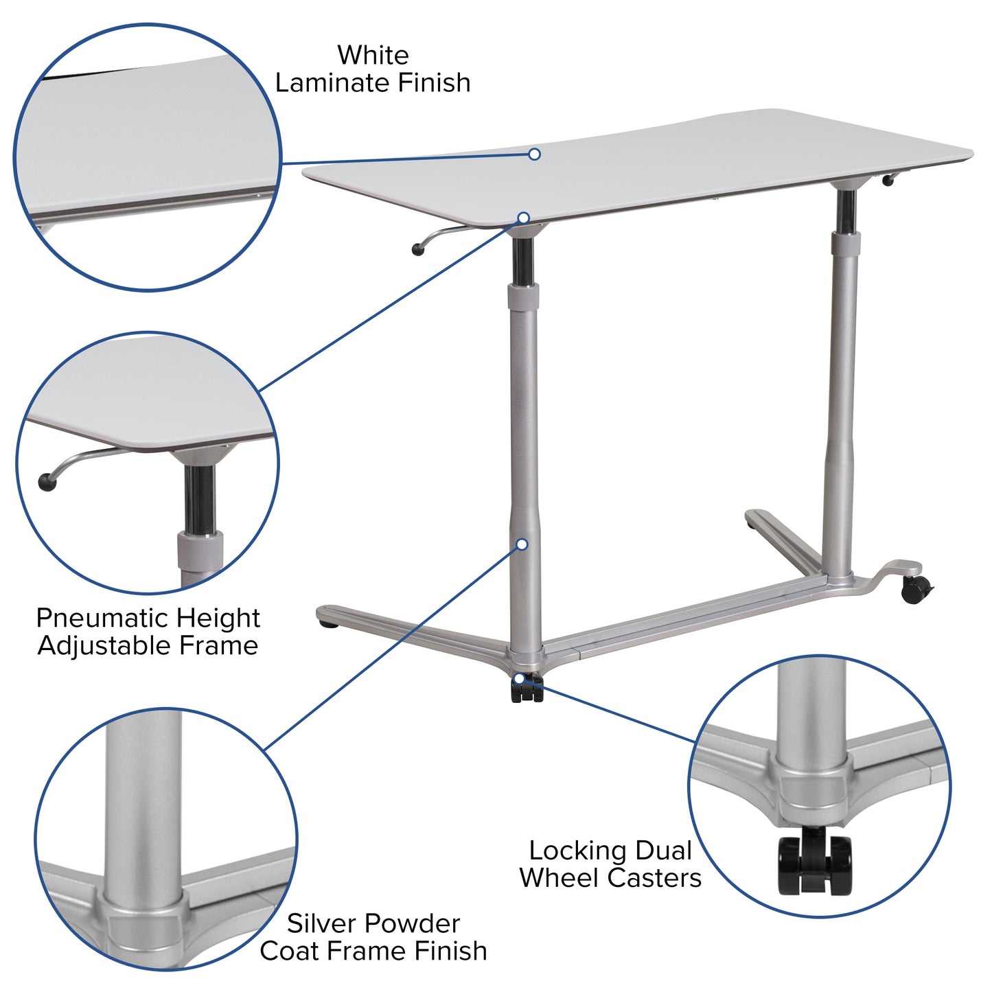 Sit-Stand Light Gray Desk NAN-IP-6-1-GG