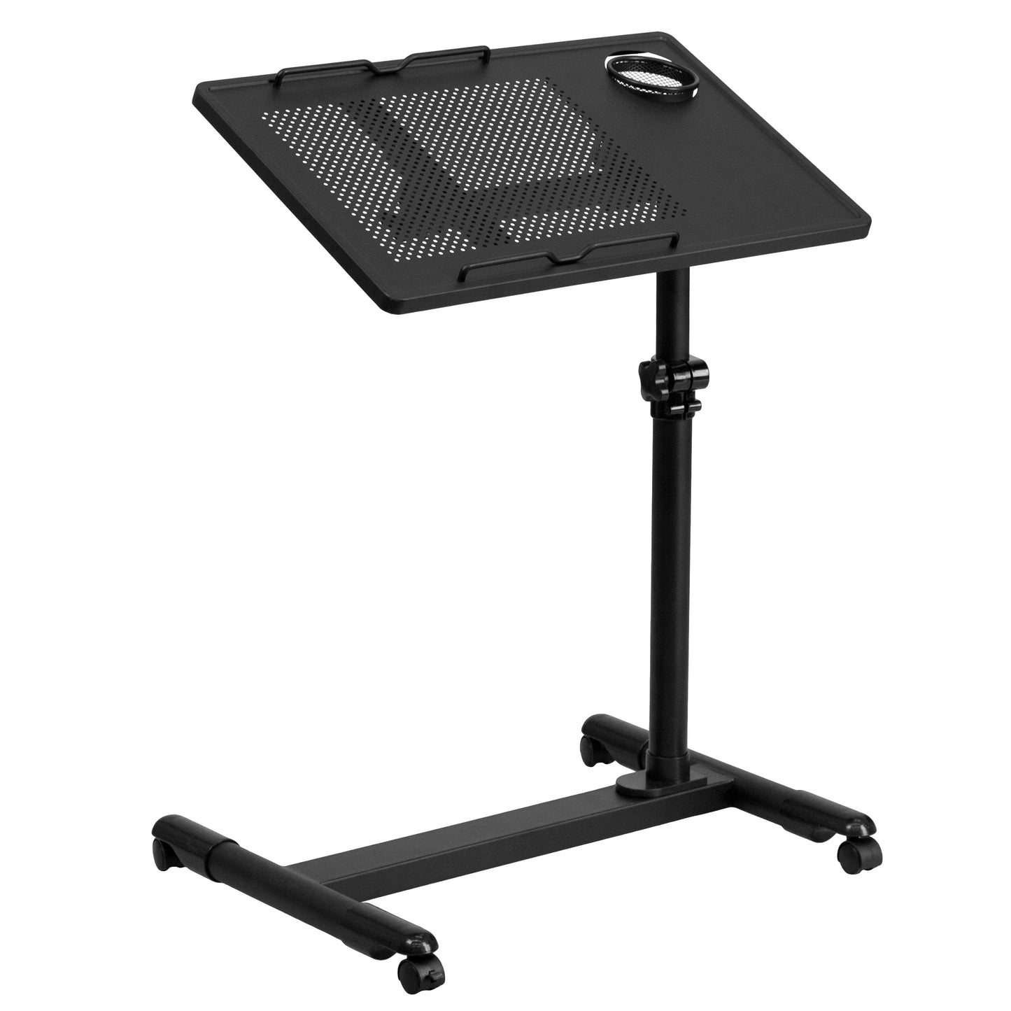 Black Adjustable Mobile Desk NAN-JG-06B-BK-GG