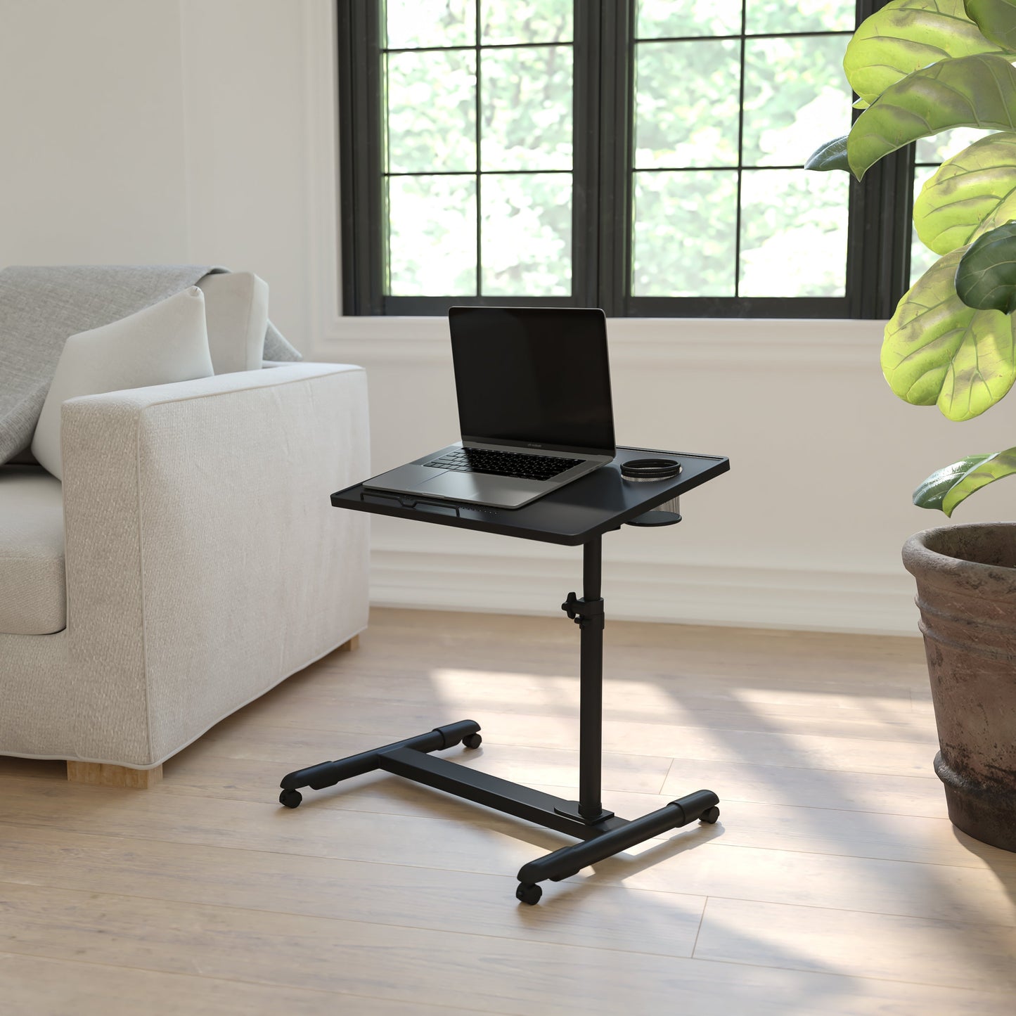 Black Adjustable Mobile Desk NAN-JG-06B-BK-GG