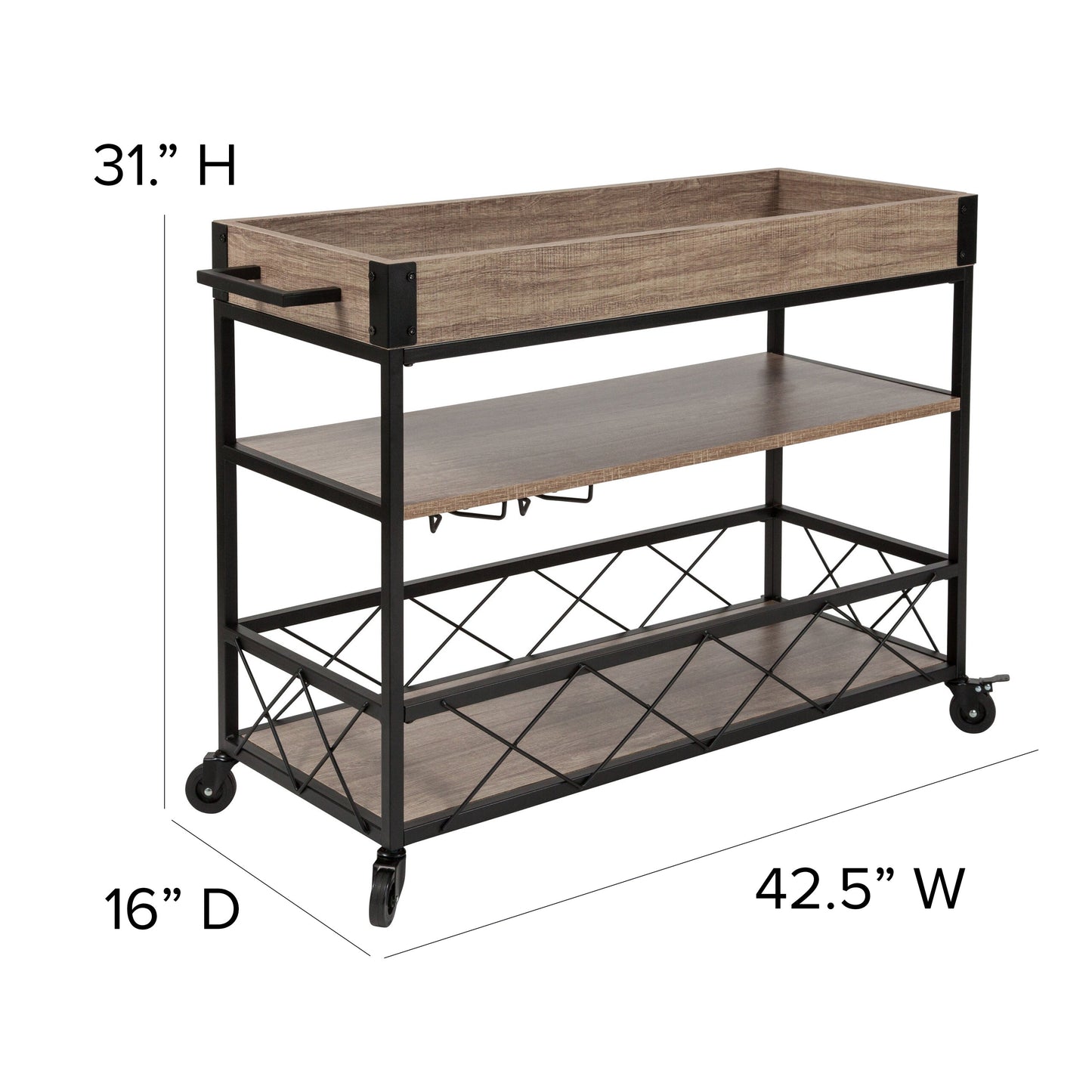 Oak Wood Kitchen Bar Cart NAN-JH-17105-GG