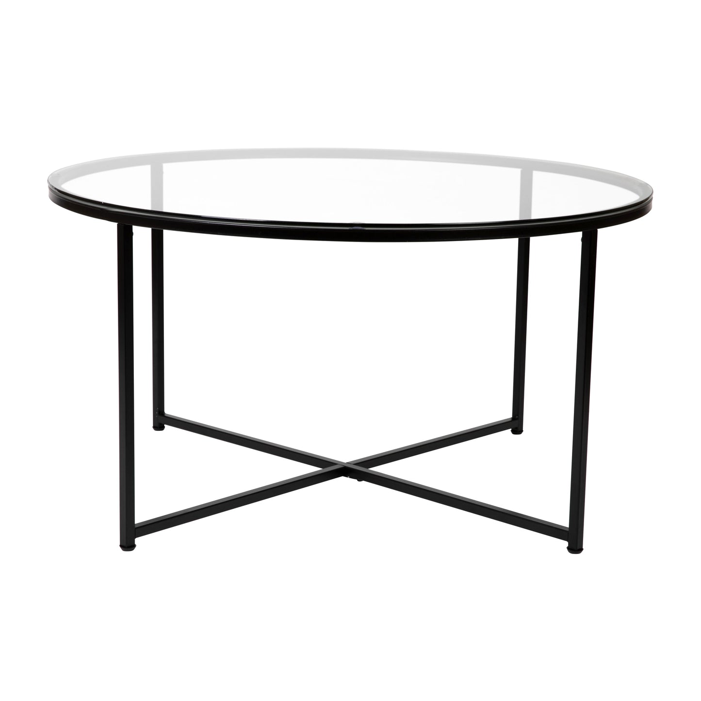 Glass Coffee Table-Black Frame NAN-JH-1786CT-BK-GG