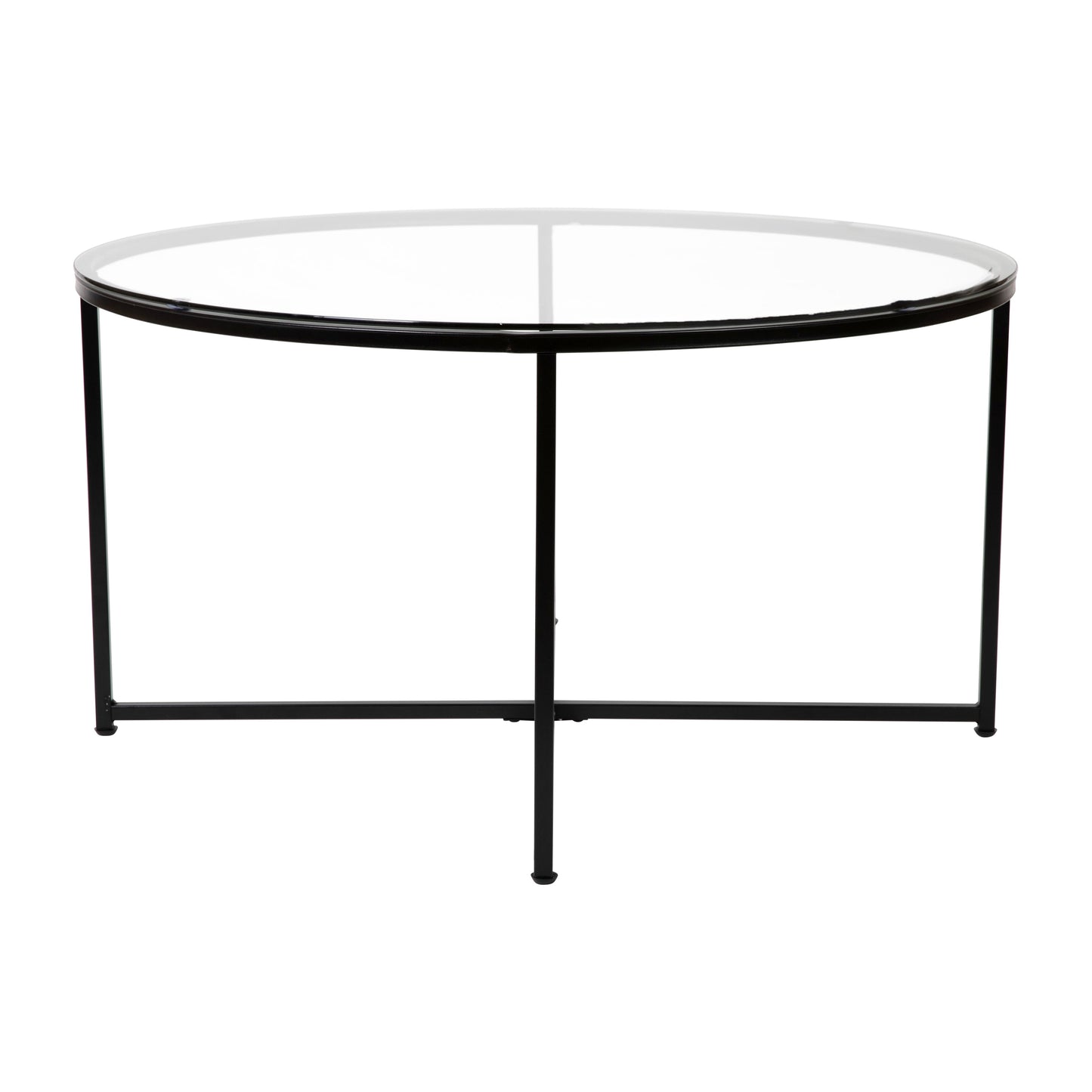 Glass Coffee Table-Black Frame NAN-JH-1786CT-BK-GG