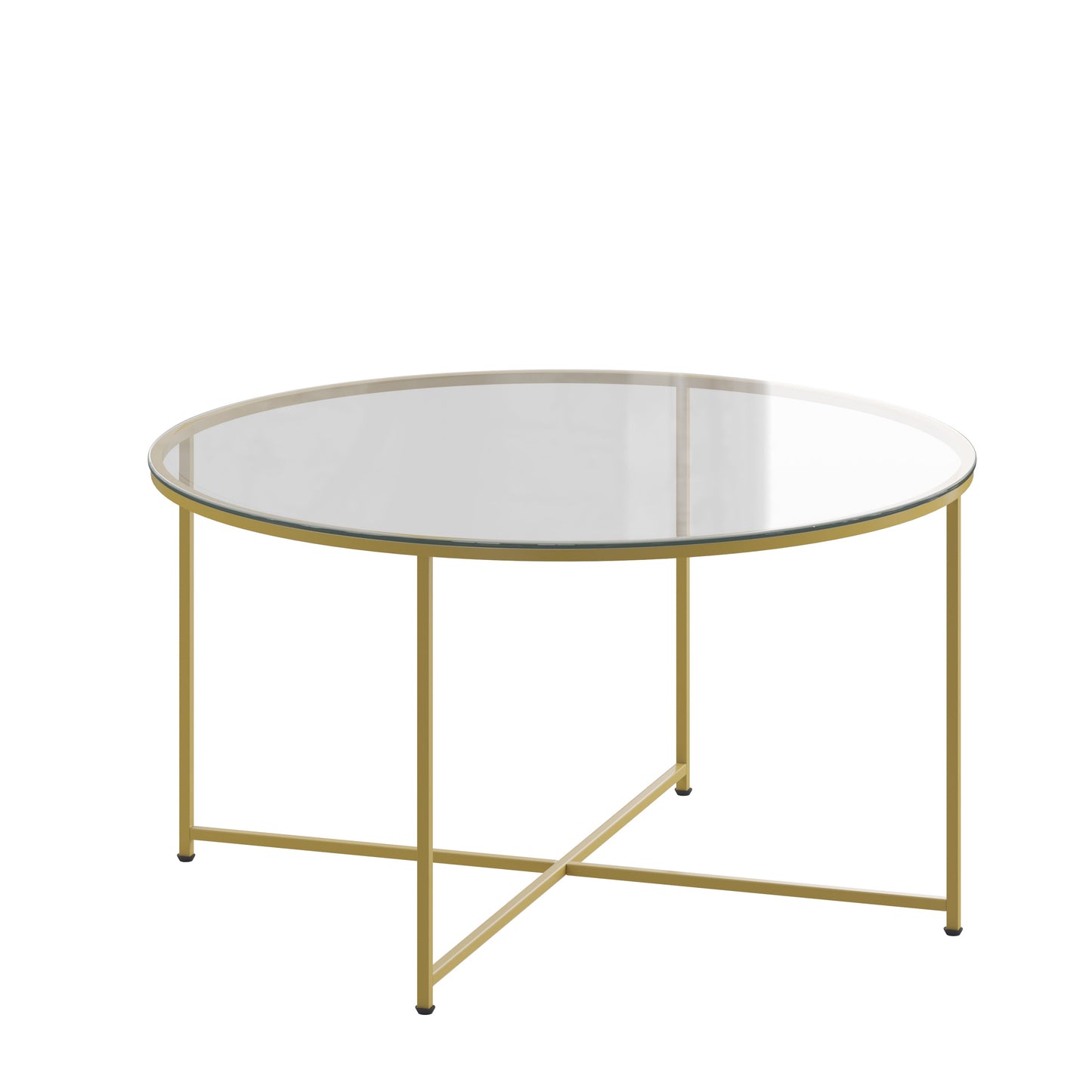 Glass Coffee Table-Gold Frame NAN-JH-1786CT-GG