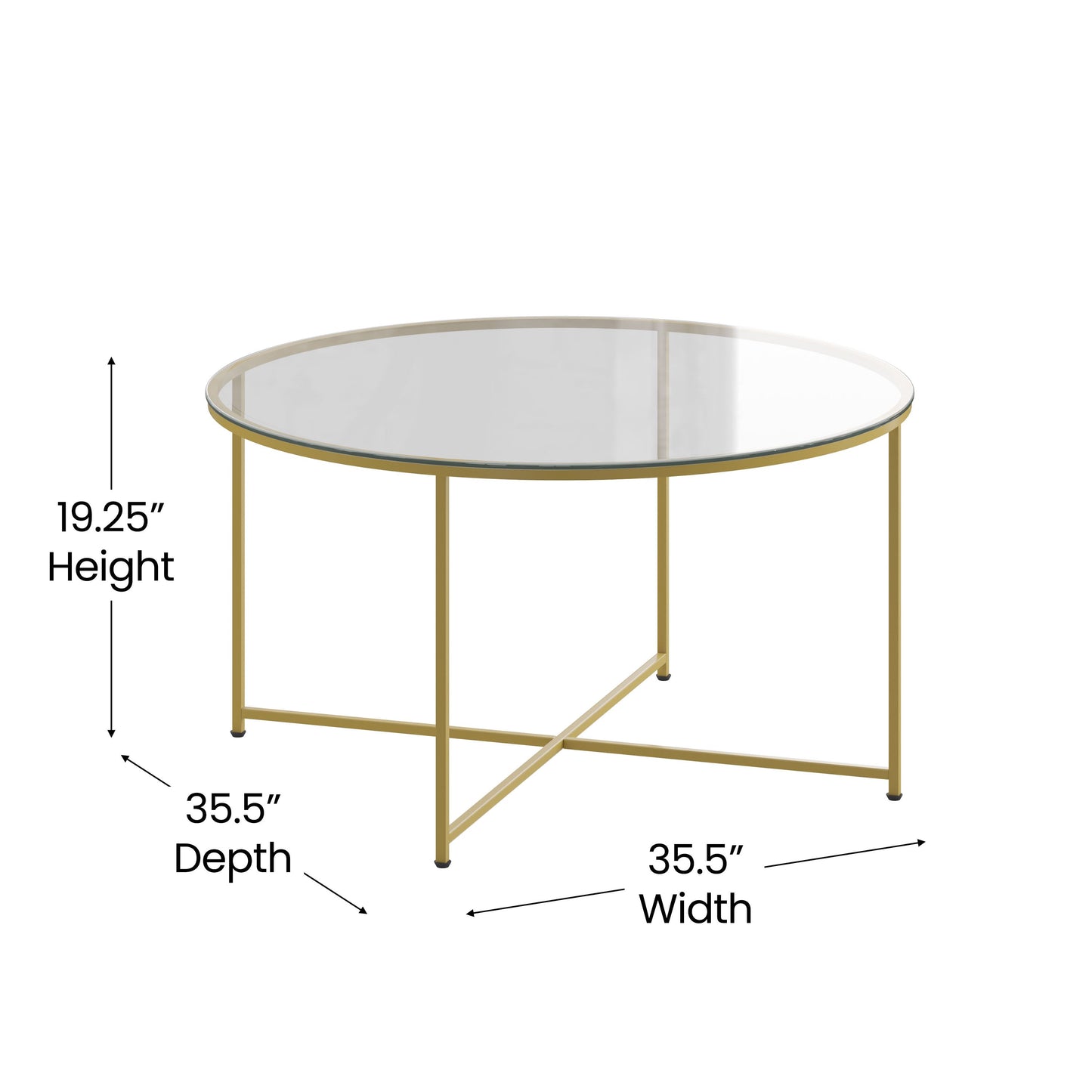 Glass Coffee Table-Gold Frame NAN-JH-1786CT-GG