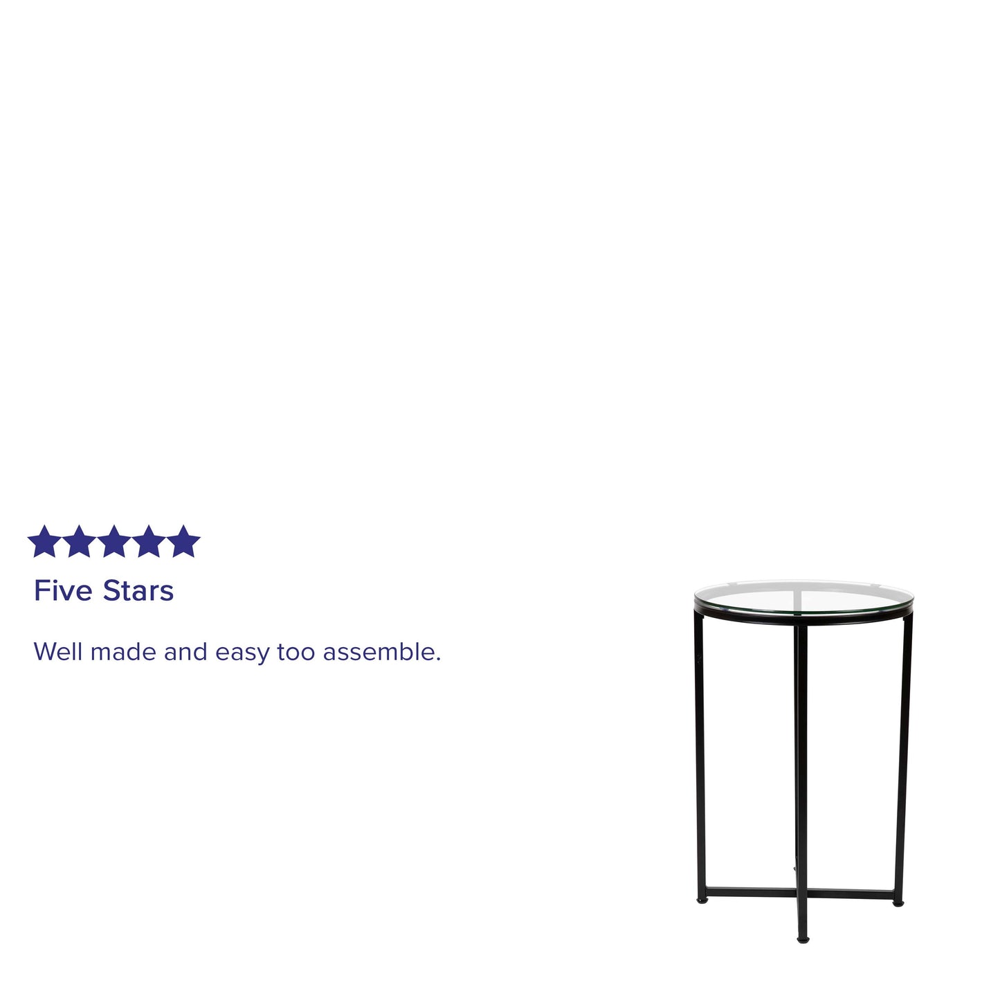 Glass End Table-Black Frame NAN-JH-1786ET-BK-GG