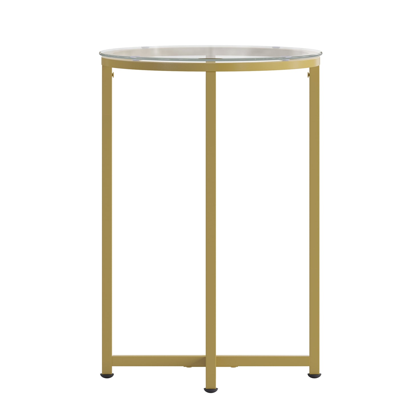 Glass End Table-Gold Frame NAN-JH-1786ET-GG