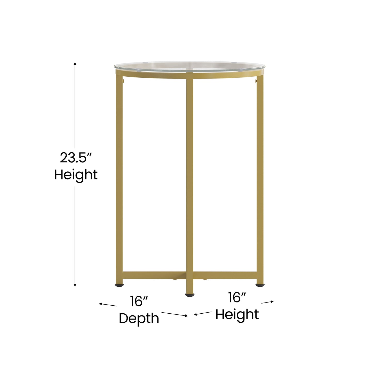 Glass End Table-Gold Frame NAN-JH-1786ET-GG