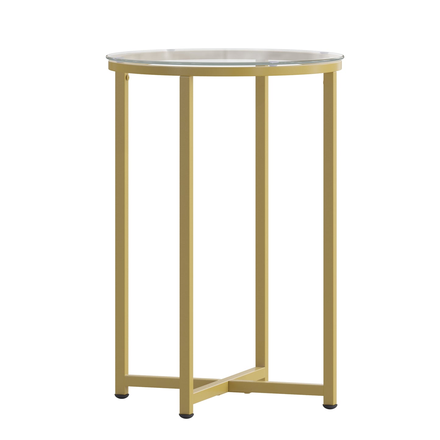 Glass End Table-Gold Frame NAN-JH-1786ET-GG