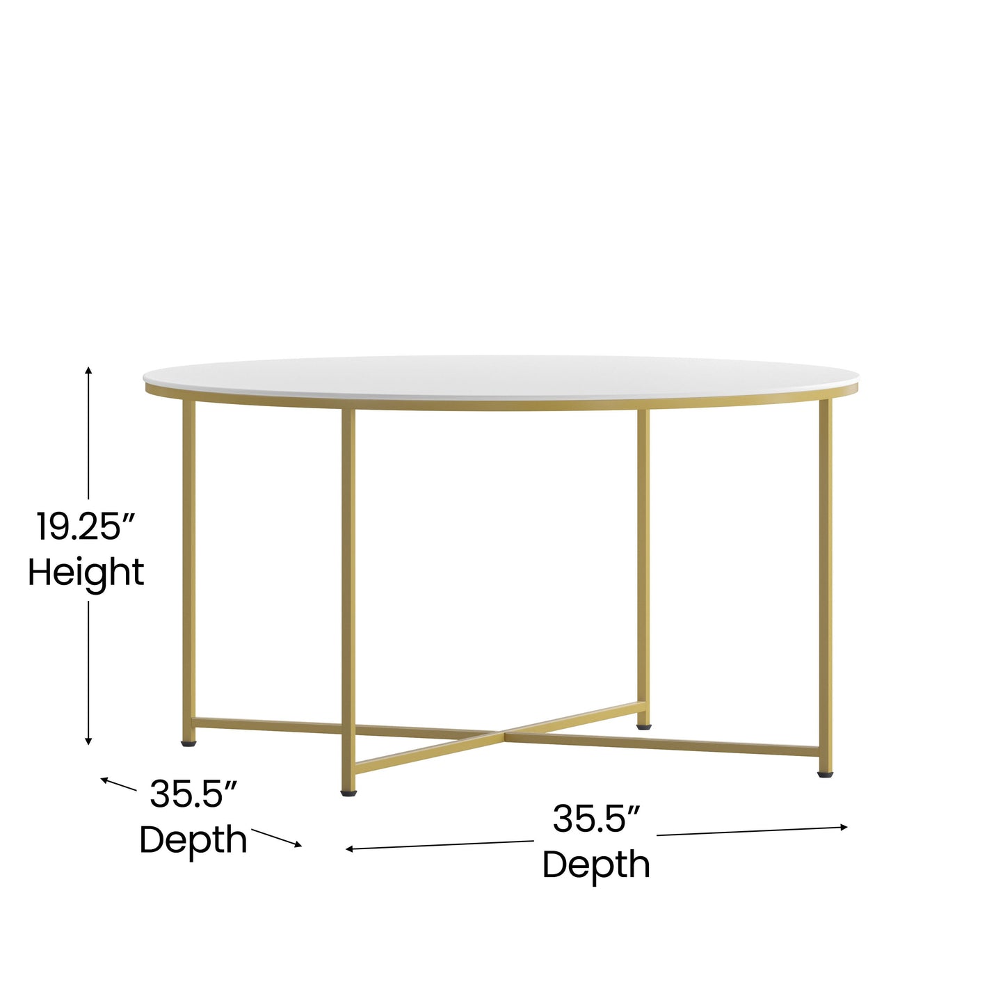 White Coffee Table-Gold Frame NAN-JH-1787CT-GG