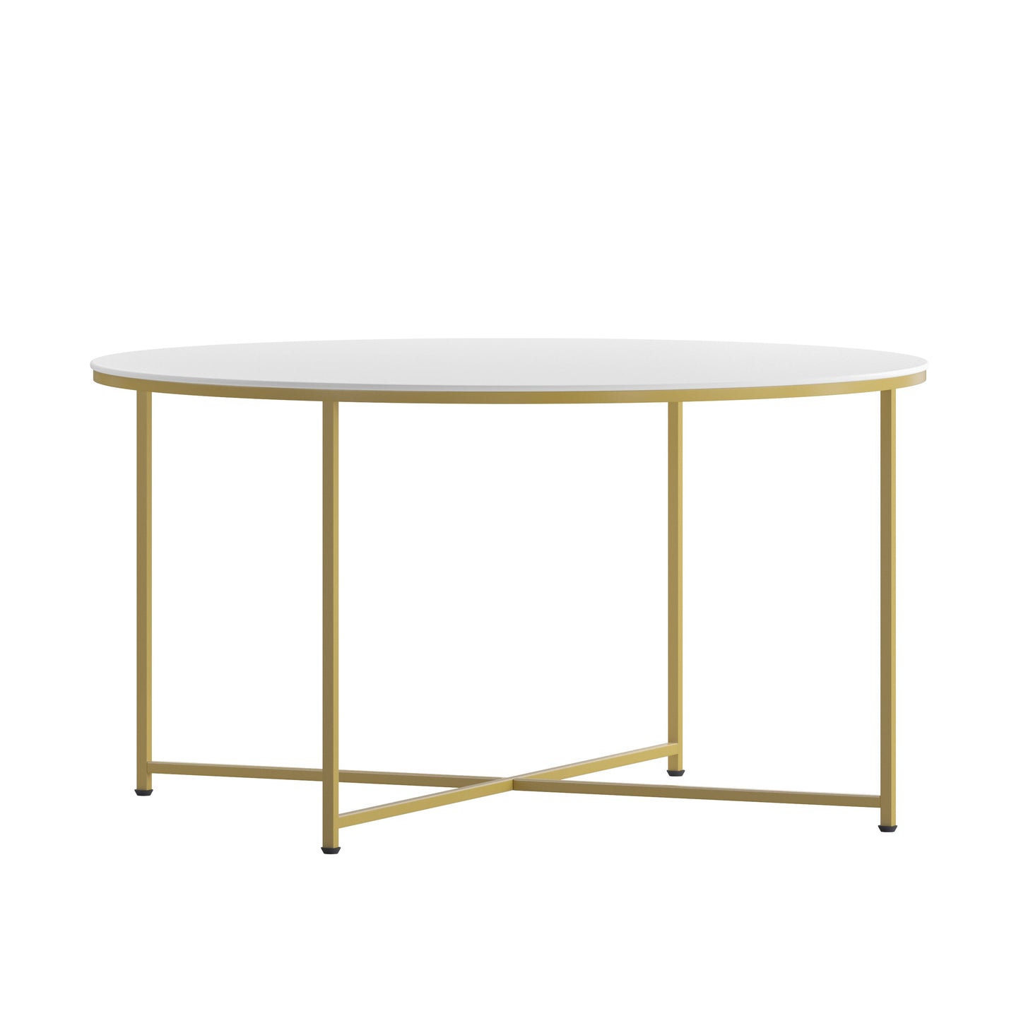 White Coffee Table-Gold Frame NAN-JH-1787CT-GG