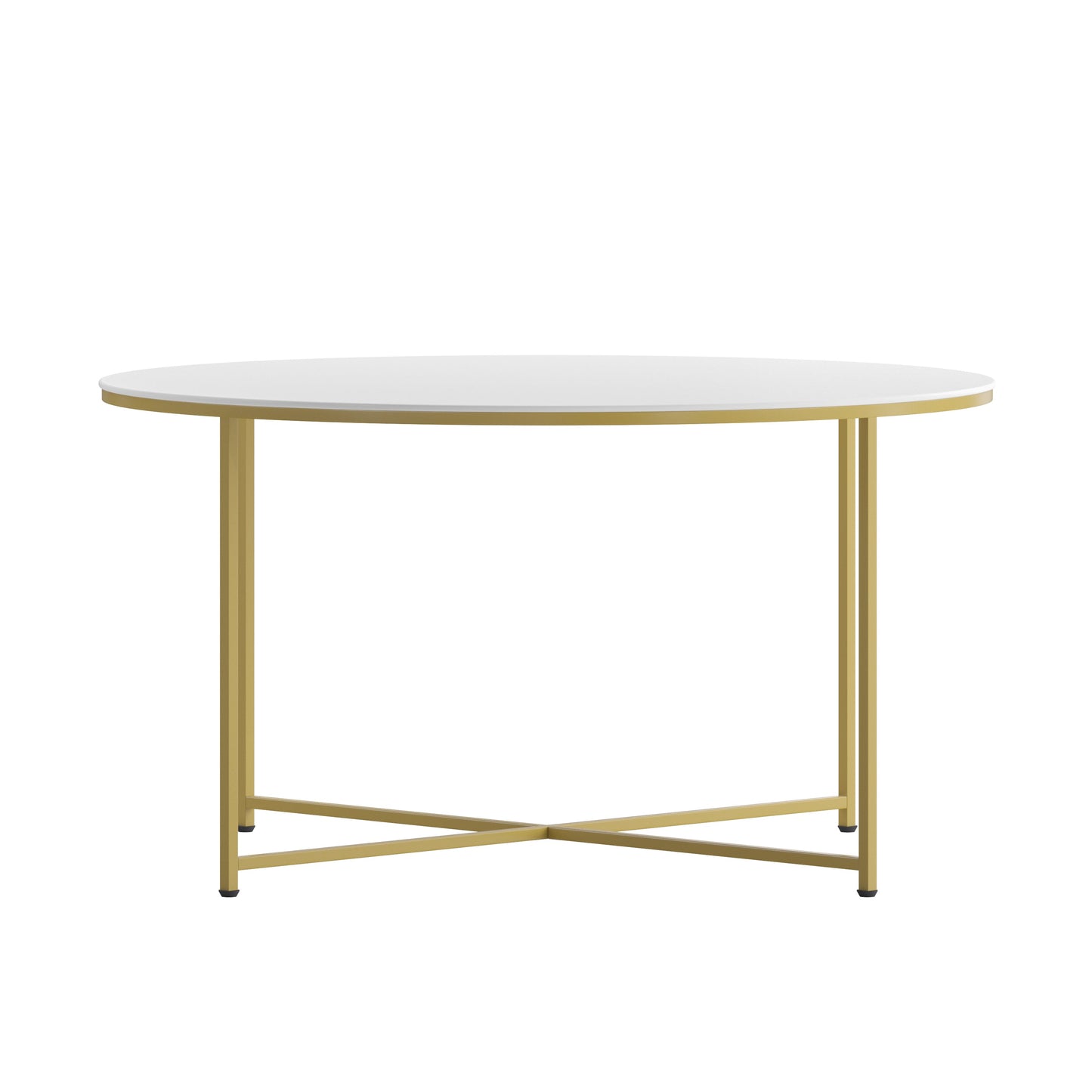 White Coffee Table-Gold Frame NAN-JH-1787CT-GG