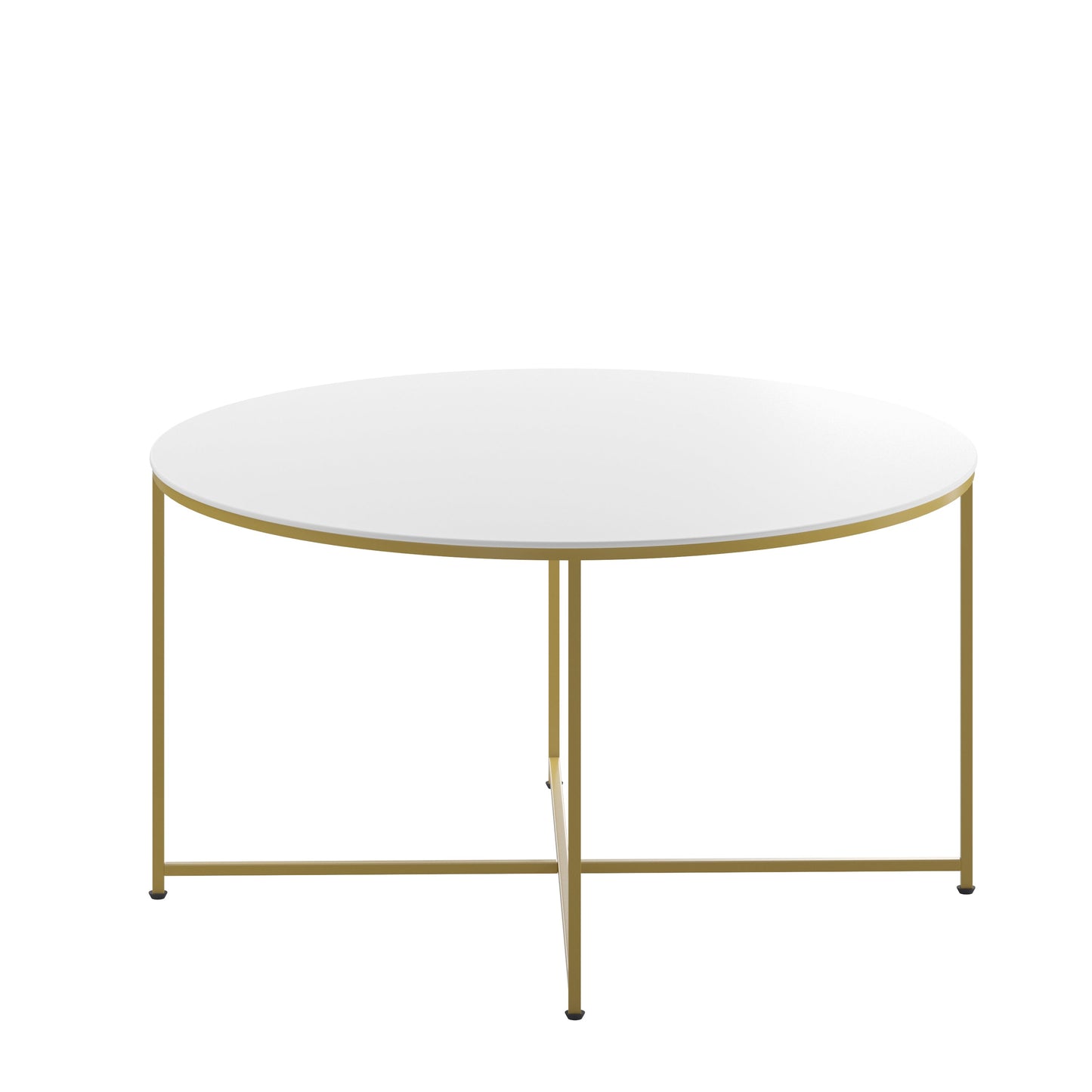 White Coffee Table-Gold Frame NAN-JH-1787CT-GG