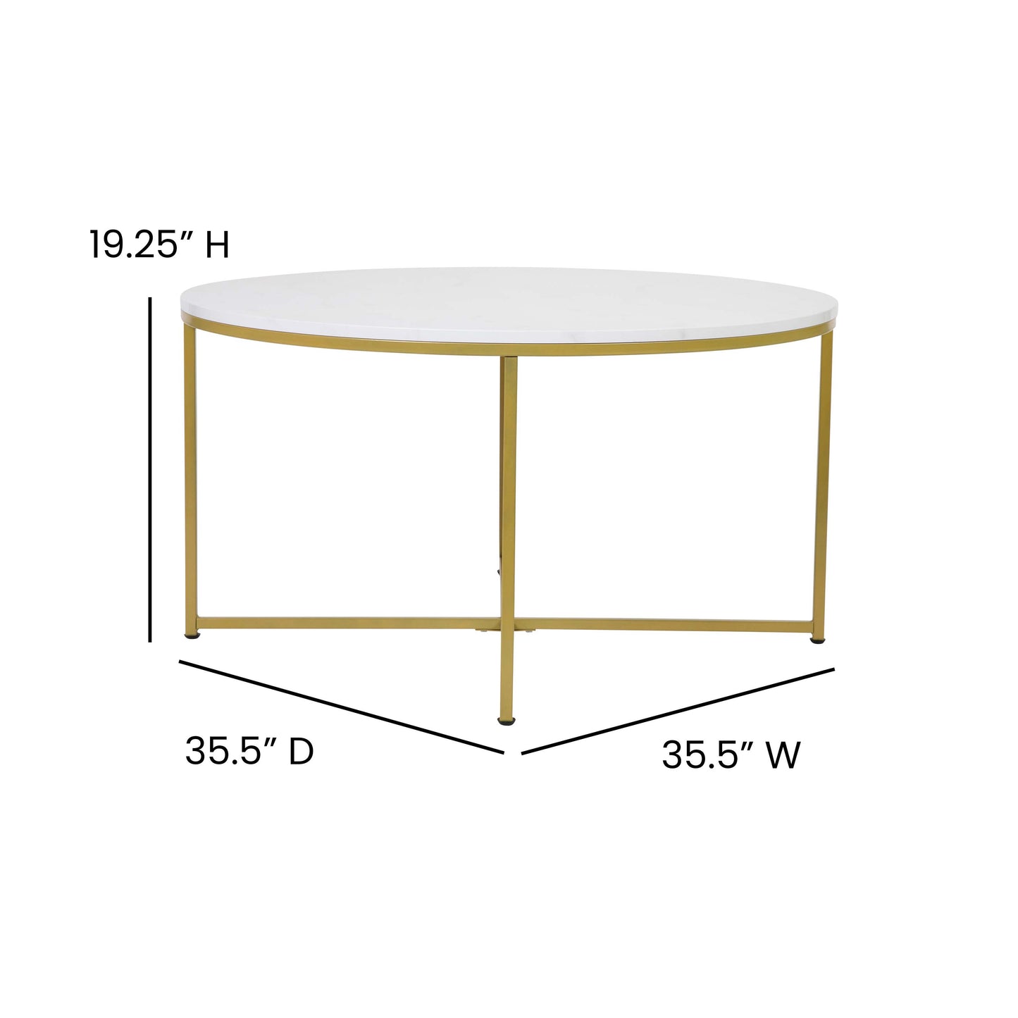 Marble Coffee Table-Gold Frame NAN-JH-1787CT-MRBL-GG