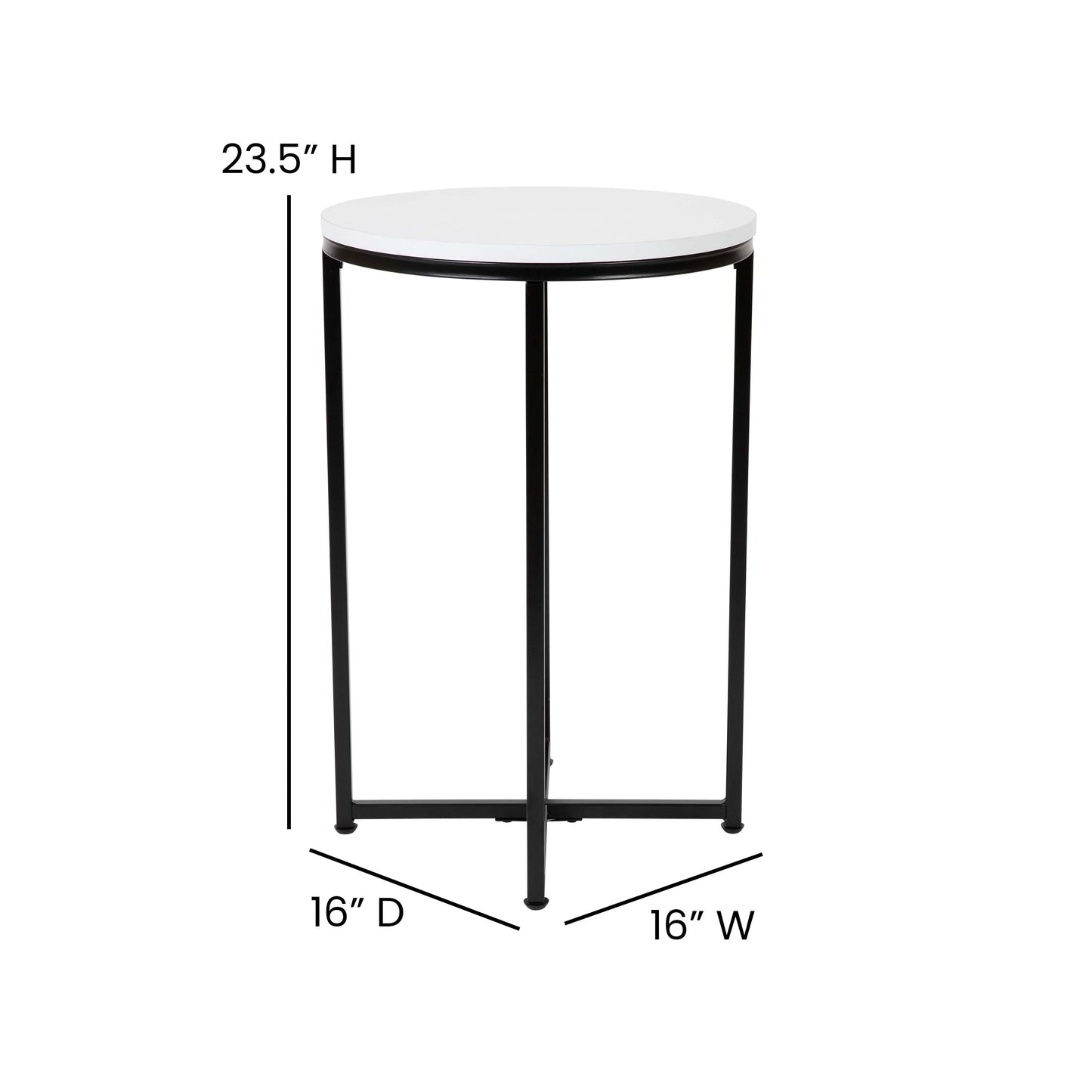 White End Table-Black Frame NAN-JH-1787ET-BK-GG