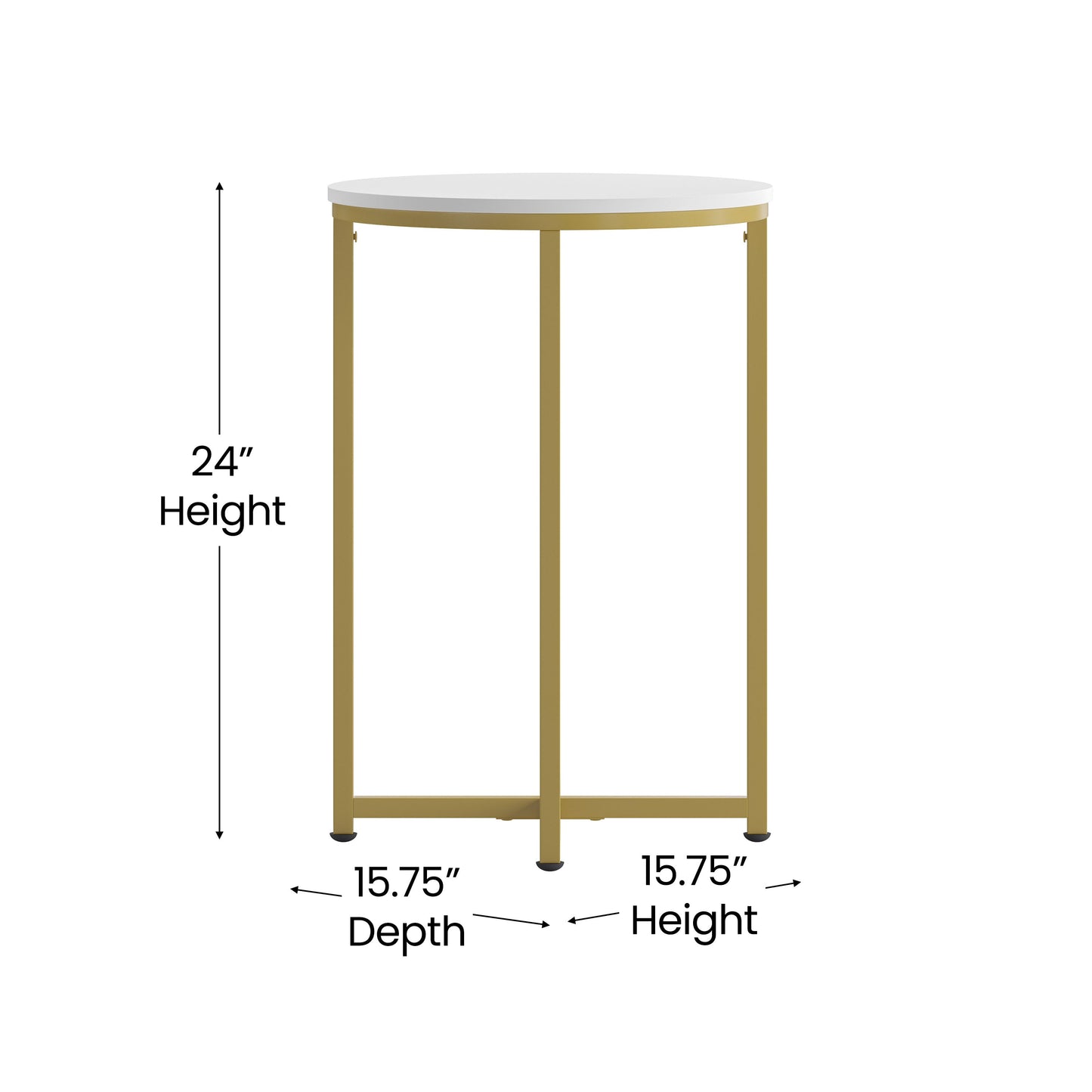 White End Table-Gold Frame NAN-JH-1787ET-GG