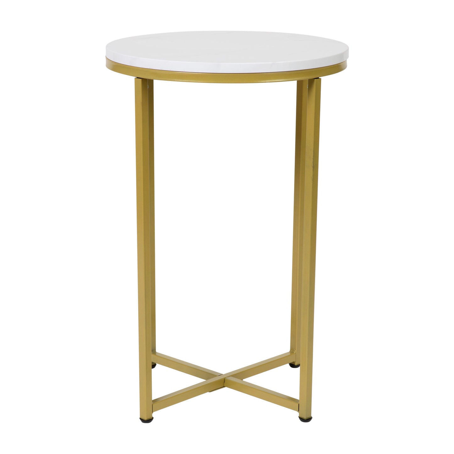 Marble End Table-Gold Frame NAN-JH-1787ET-MRBL-GG