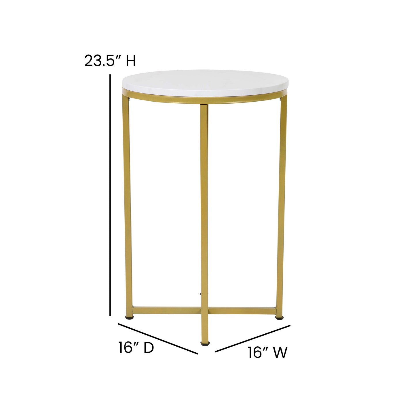 Marble End Table-Gold Frame NAN-JH-1787ET-MRBL-GG